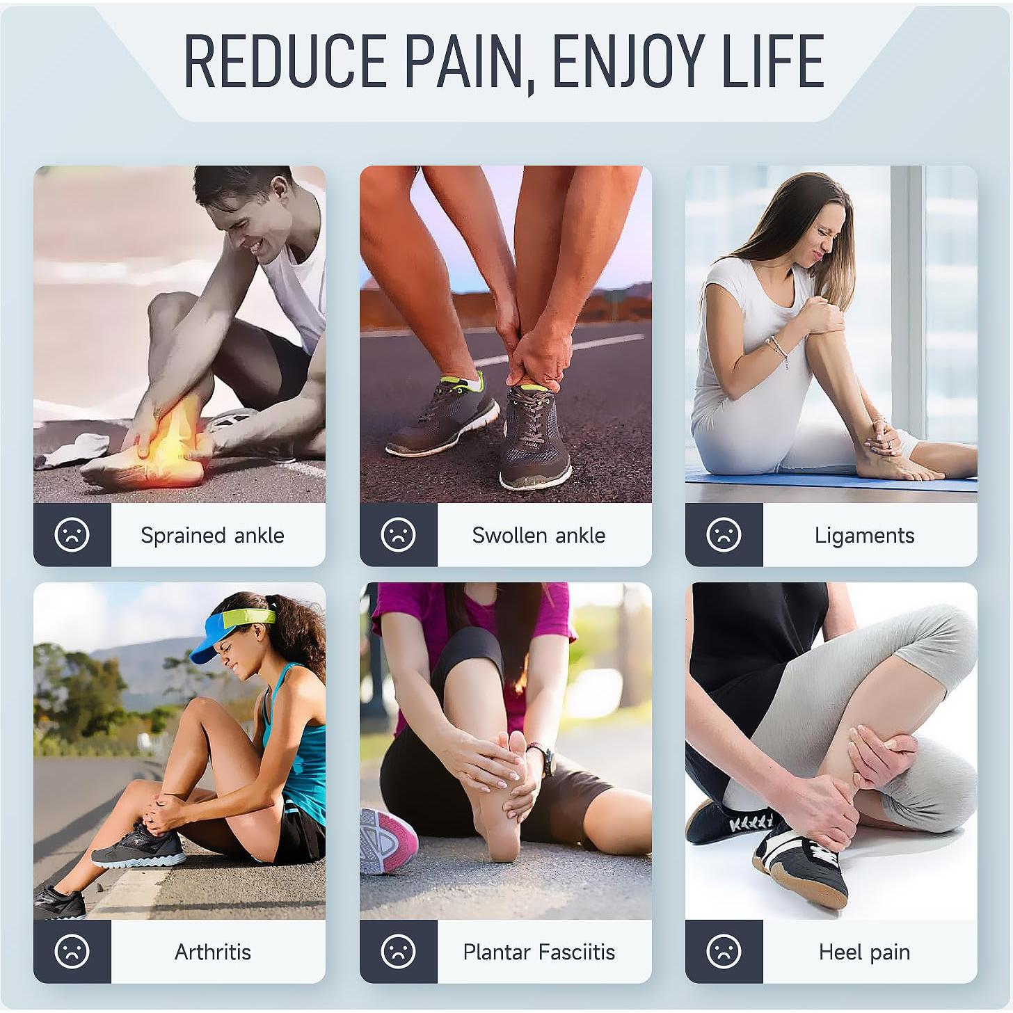 Fajas para Tobillo Domaste Ajustables 2 Paquete Azul