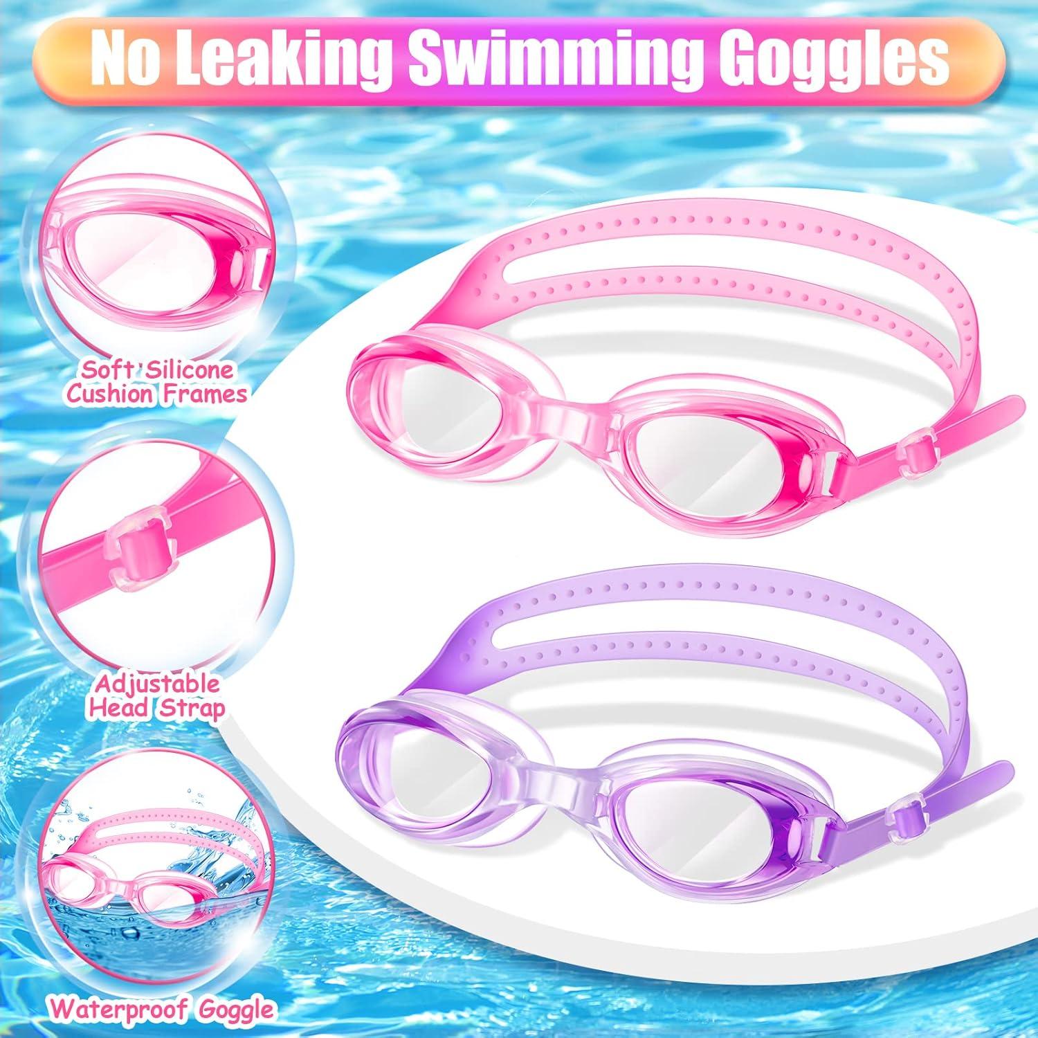 Gorras de Natación Silicona Zhanmai 8 Piezas Niñas Unicornio