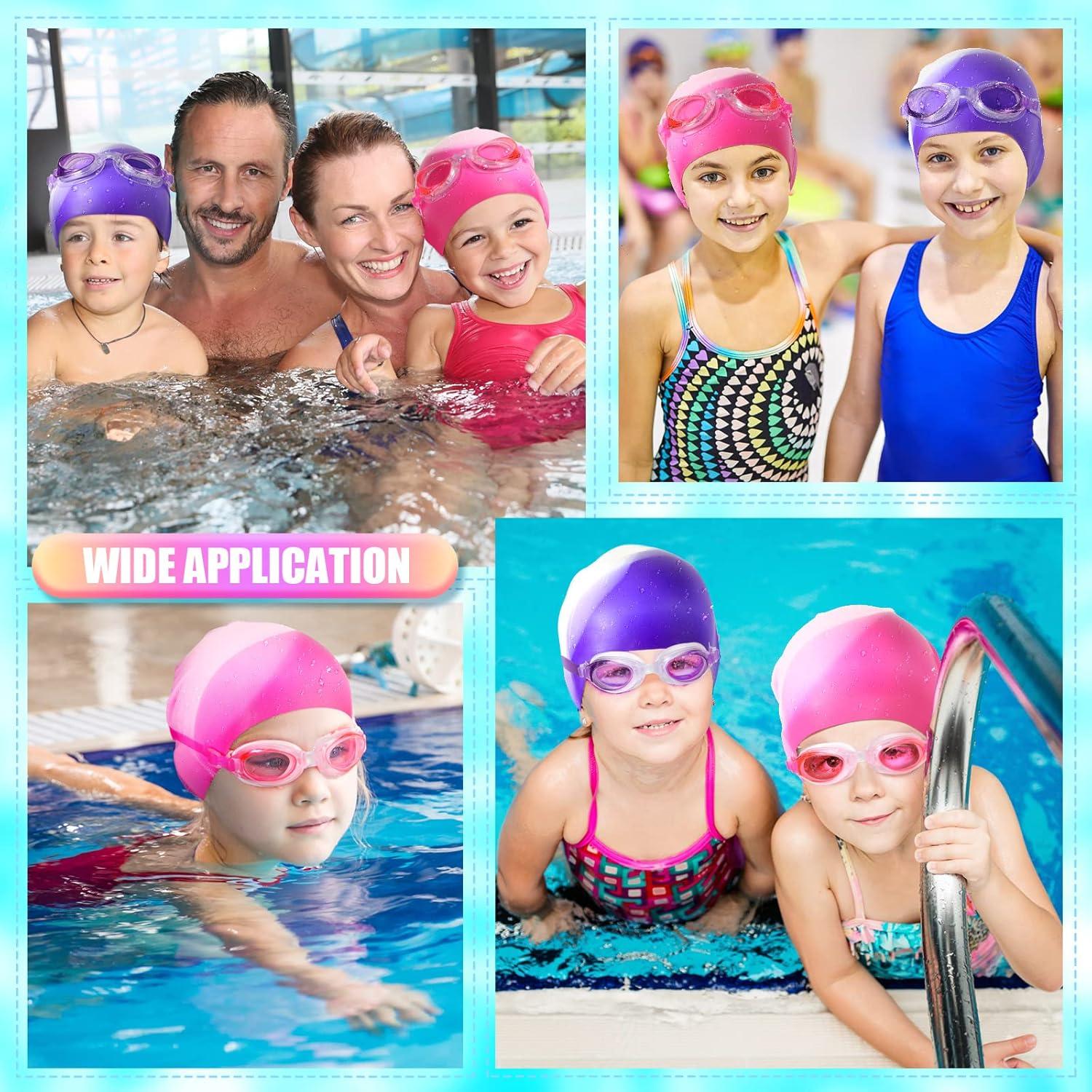 Gorras de Natación Silicona Zhanmai 8 Piezas Niñas Unicornio