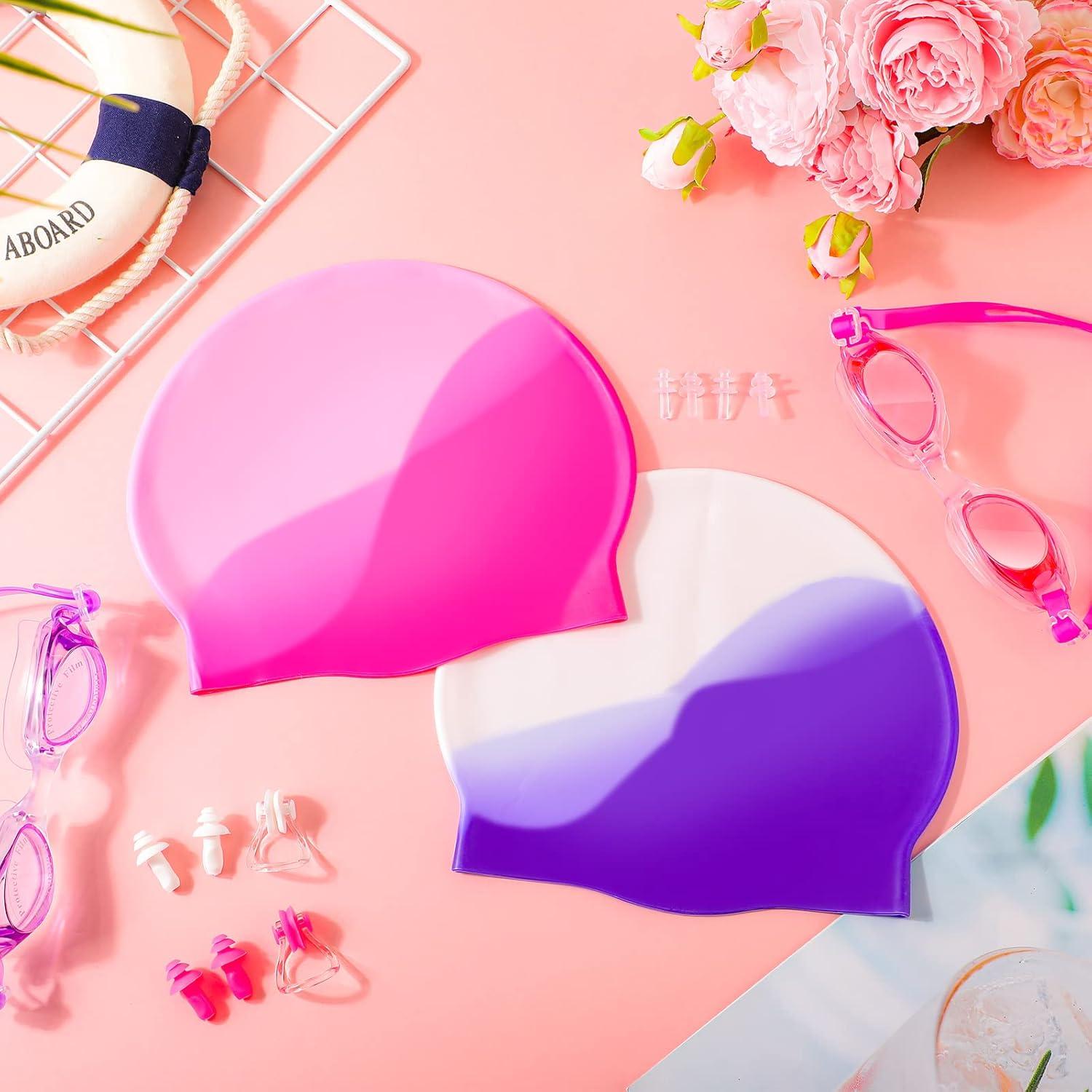 Gorras de Natación Silicona Zhanmai 8 Piezas Niñas Unicornio