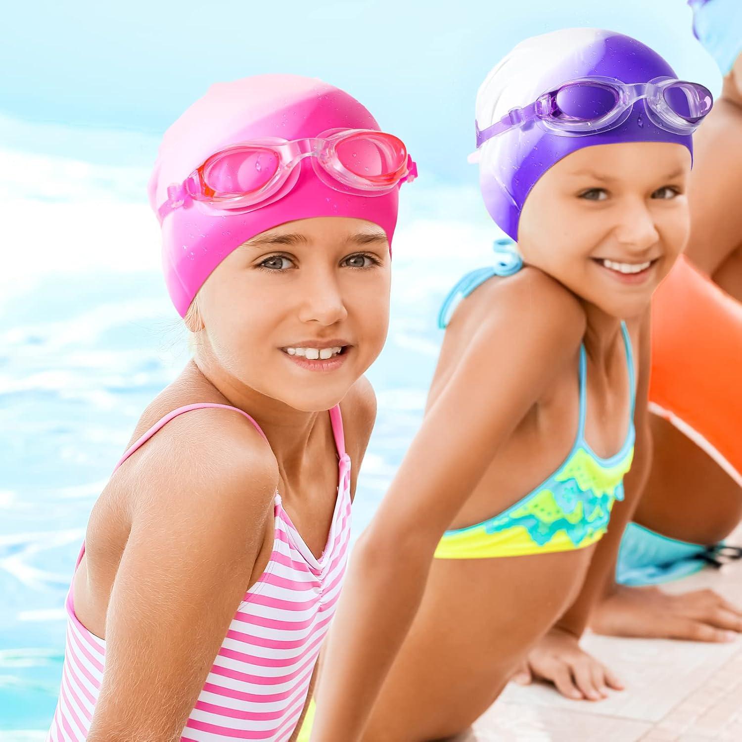 Gorras de Natación Silicona Zhanmai 8 Piezas Niñas Unicornio