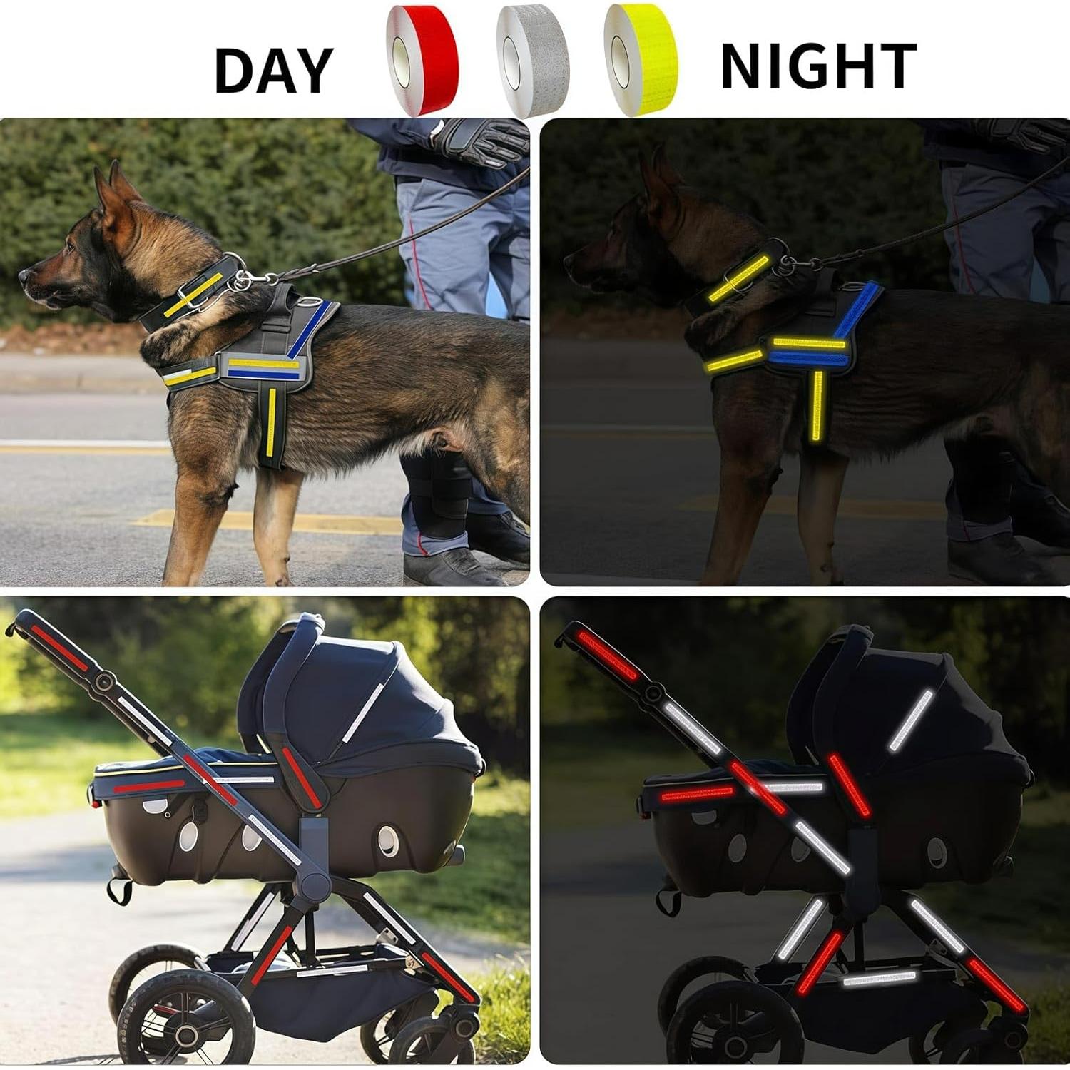 3 Rollos de Cinta Reflectante WENFUMUSIC 2.54cm x 9m Alta Visibilidad