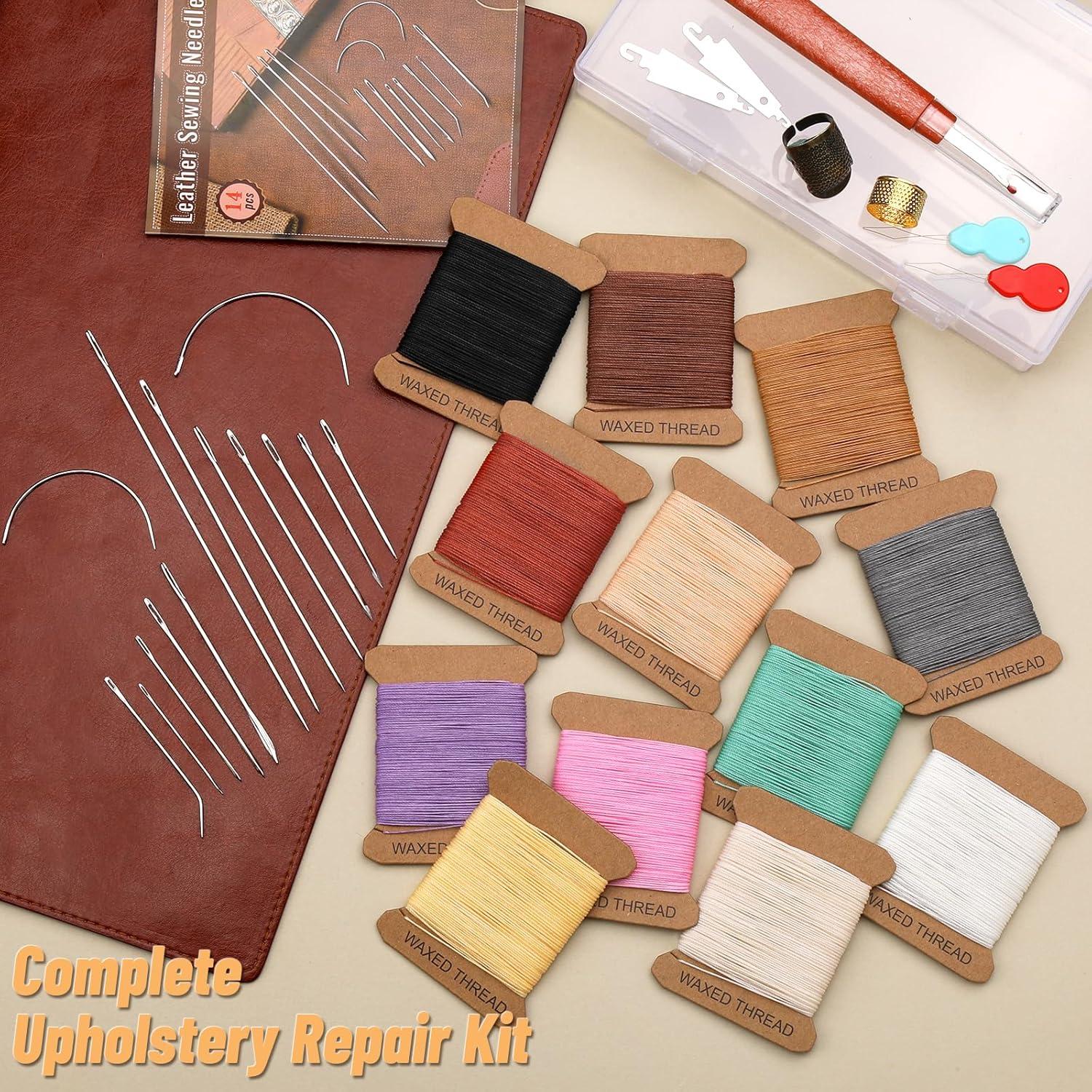 Kit de Reparación de Tapicería IMZAY con Hilo Encerado y Agujas