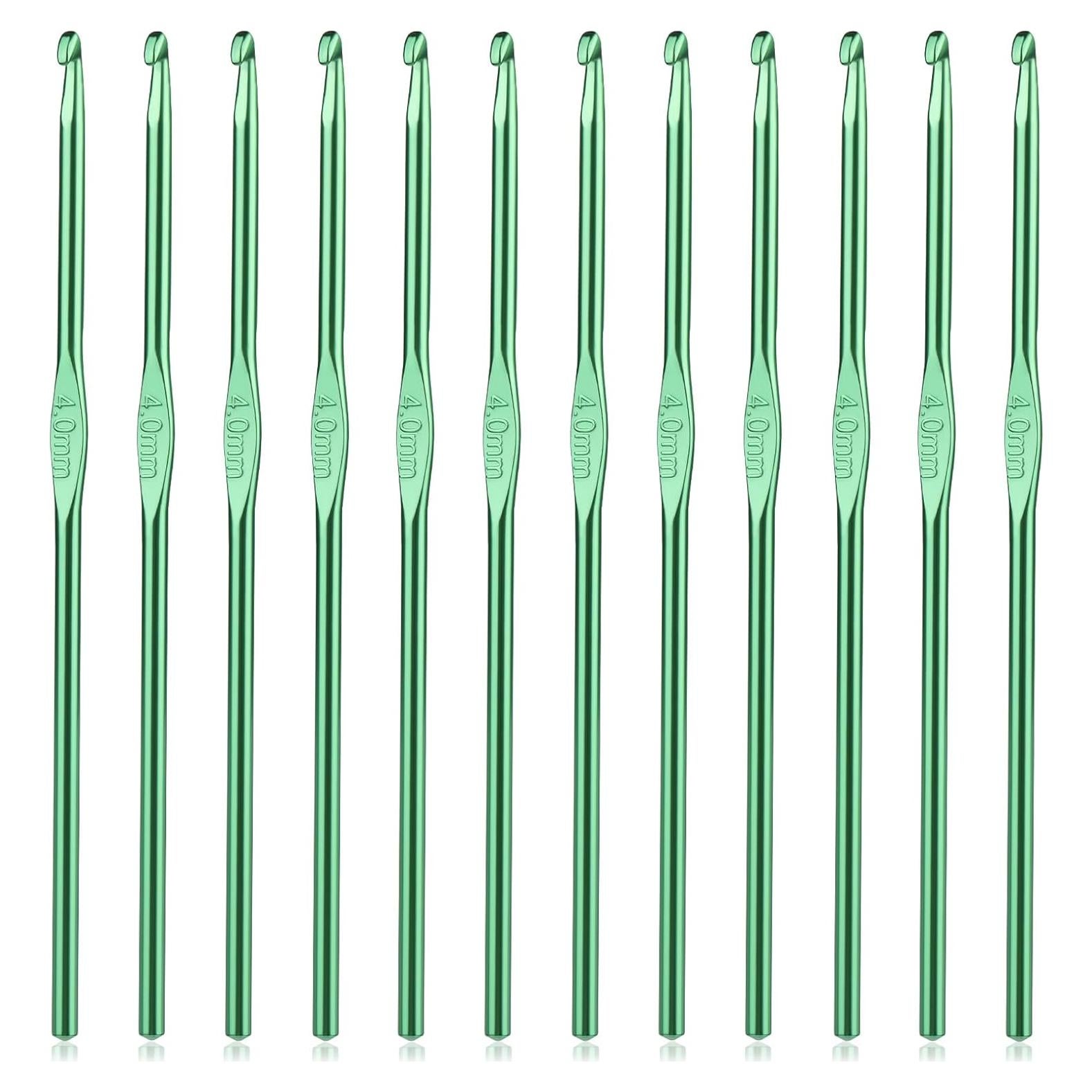 Juego de 12 Ganchos de Crochet UzecPk 4mm Aluminio Ergonómico