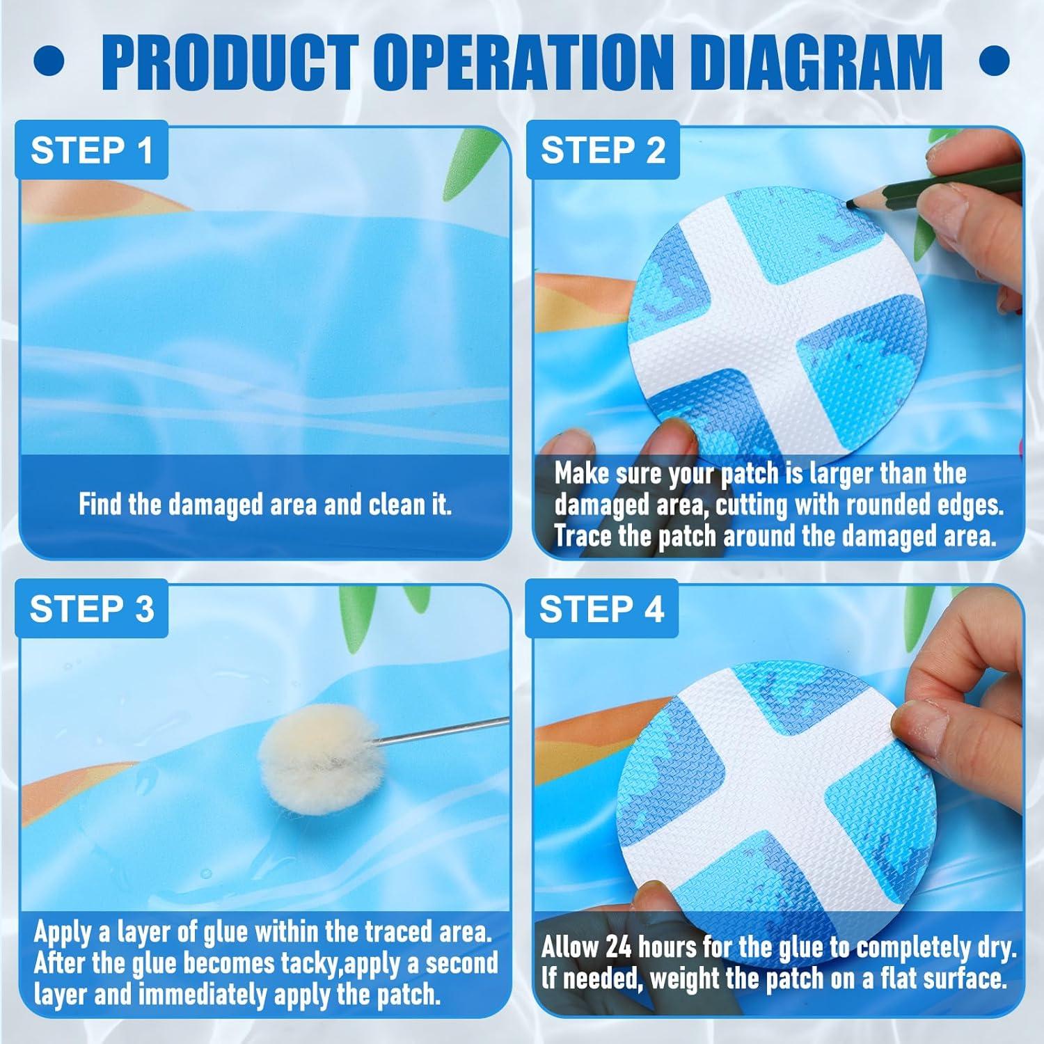 Kit de Reparación de Piscina Hahafelt 46 Piezas con Pegamento