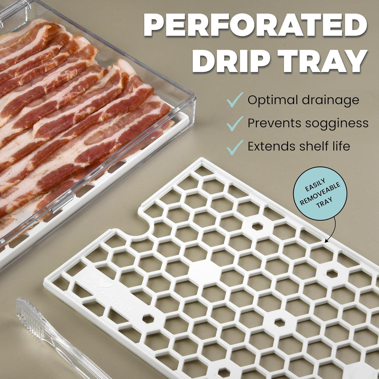 Contenedor de Almacenamiento para Tocino GlossyEnd 28x16.5cm