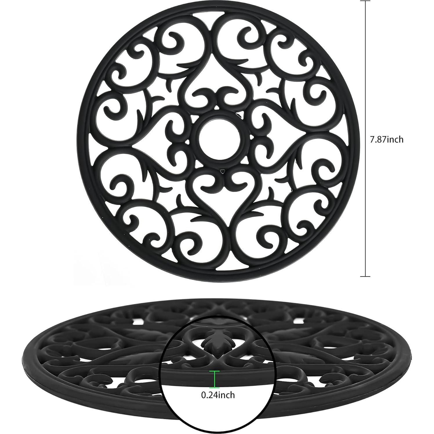 Trivetes de Silicona Smithcraft - Juego de 3, Negro, 20 cm