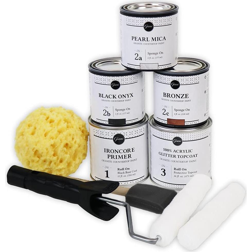 Kit de Pintura Giani 44 Oz 100% Acrílico Negro Bombay