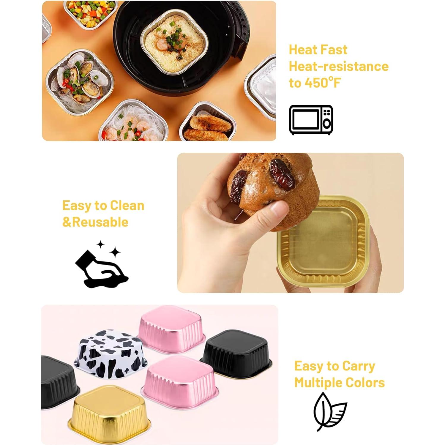 Moldes para Pastel Cuadrados Tikxlafe 10 oz - Paquete de 50