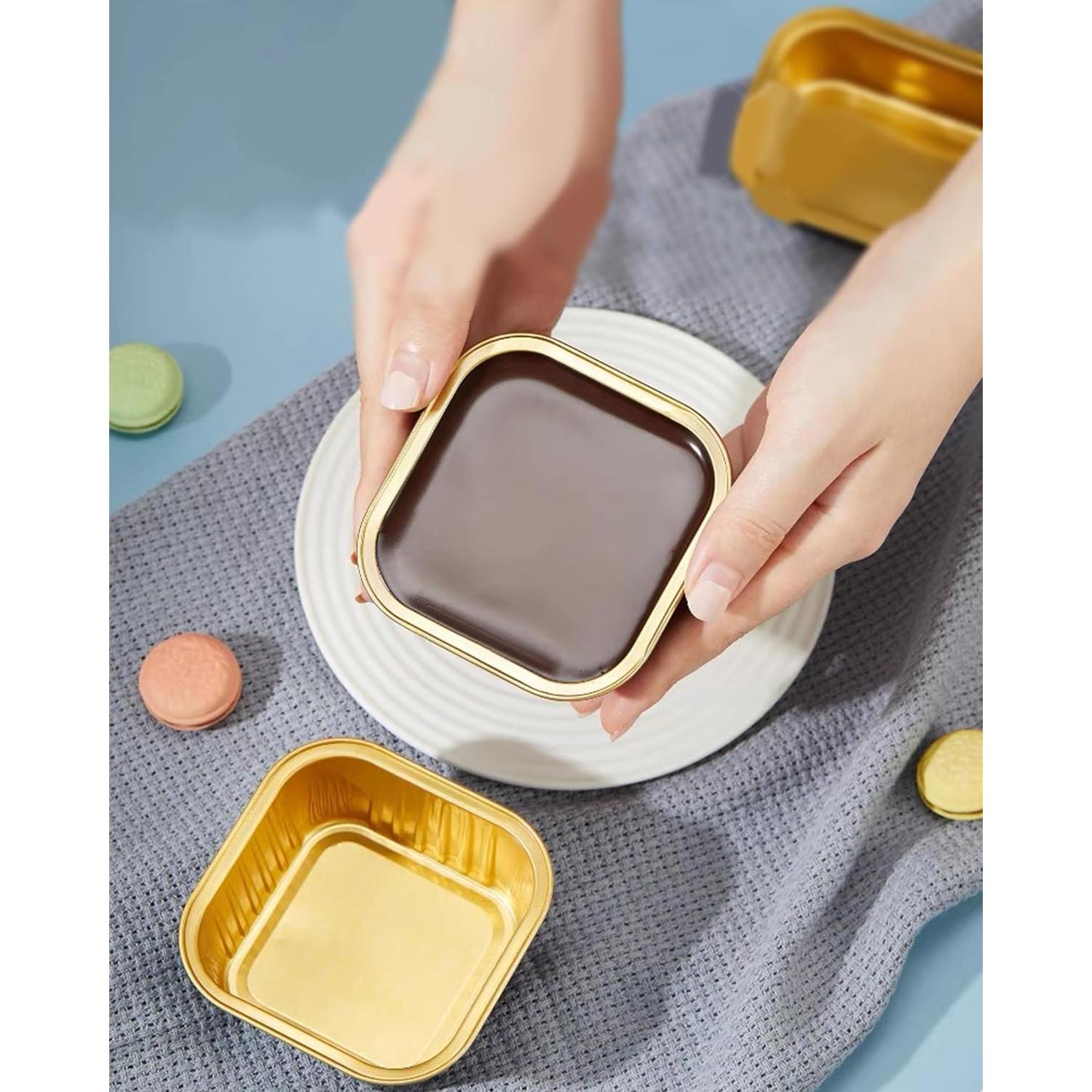 Moldes para Pastel Cuadrados Tikxlafe 10 oz - Paquete de 50