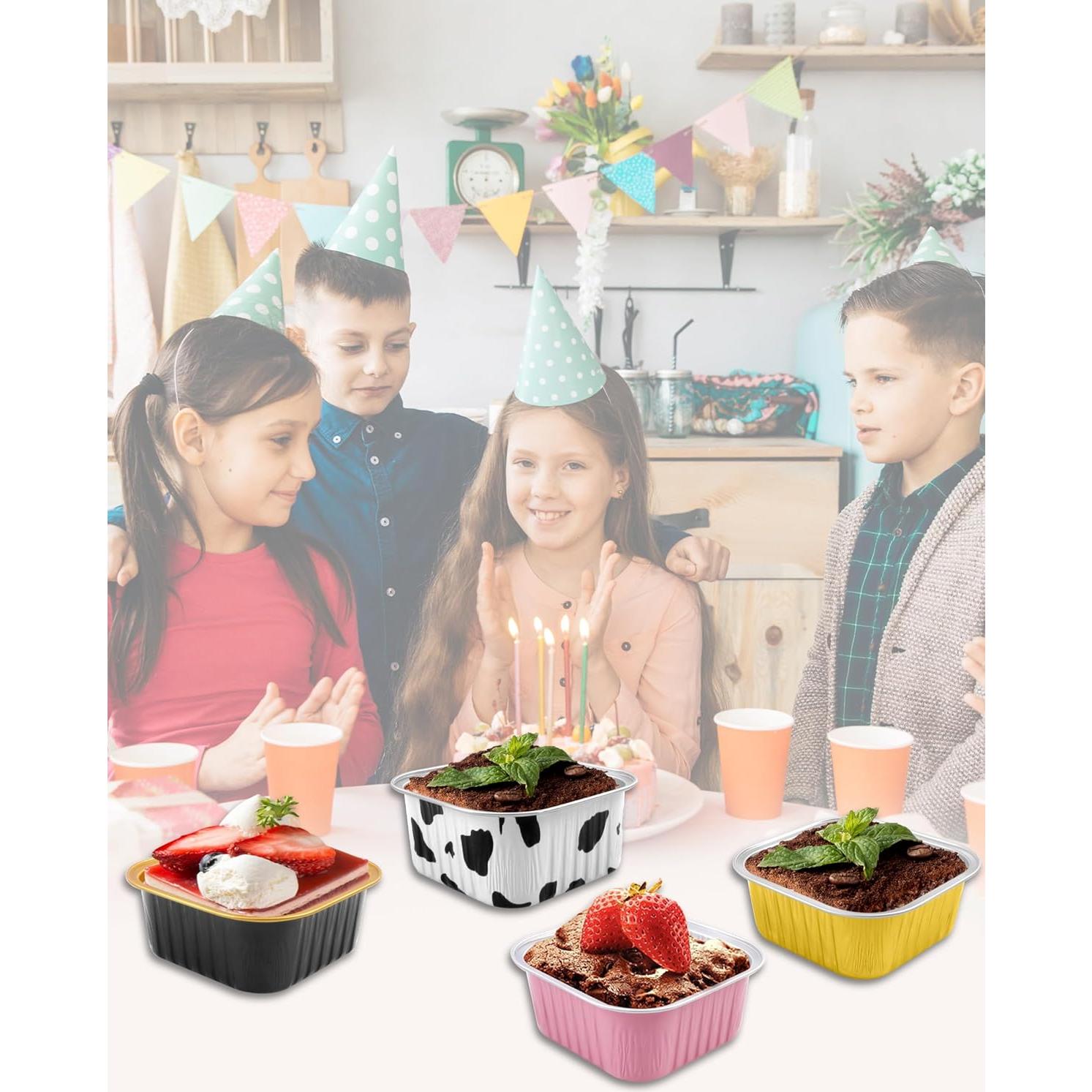 Moldes para Pastel Cuadrados Tikxlafe 10 oz - Paquete de 50