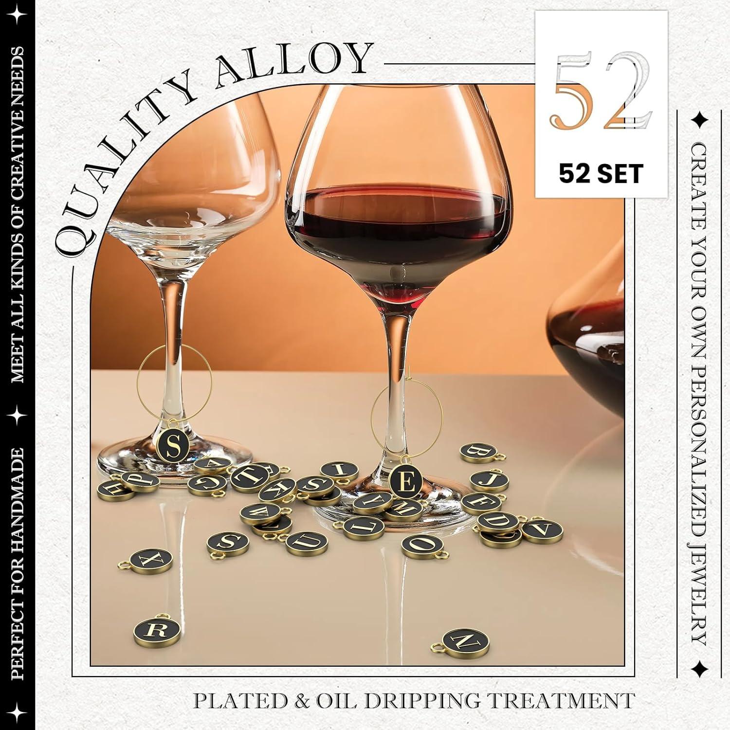 Encantos para Copas de Vino MARRTEUM - 52 Anillos y Cuentas