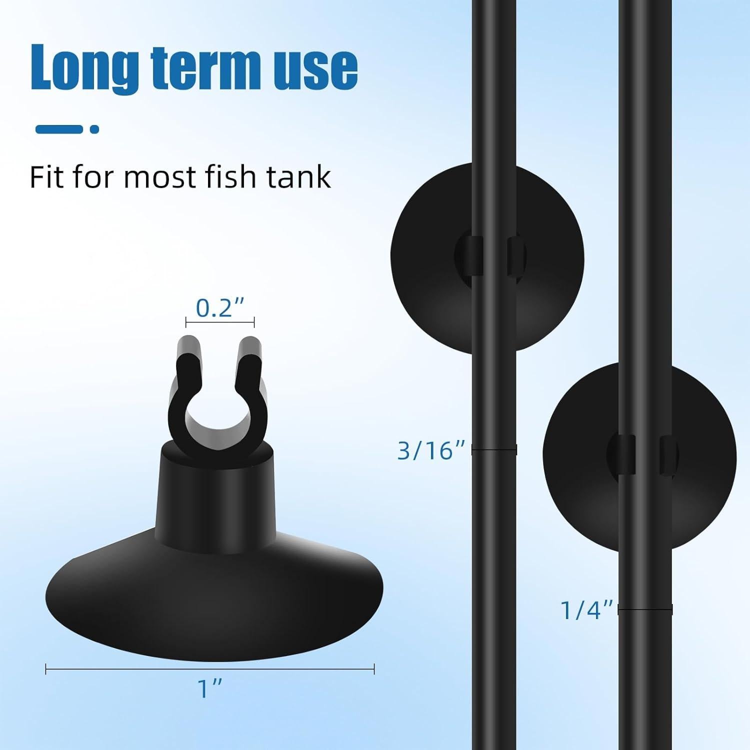 Ventosas para Acuario AQUANEAT 24pcs 6mm con Clips