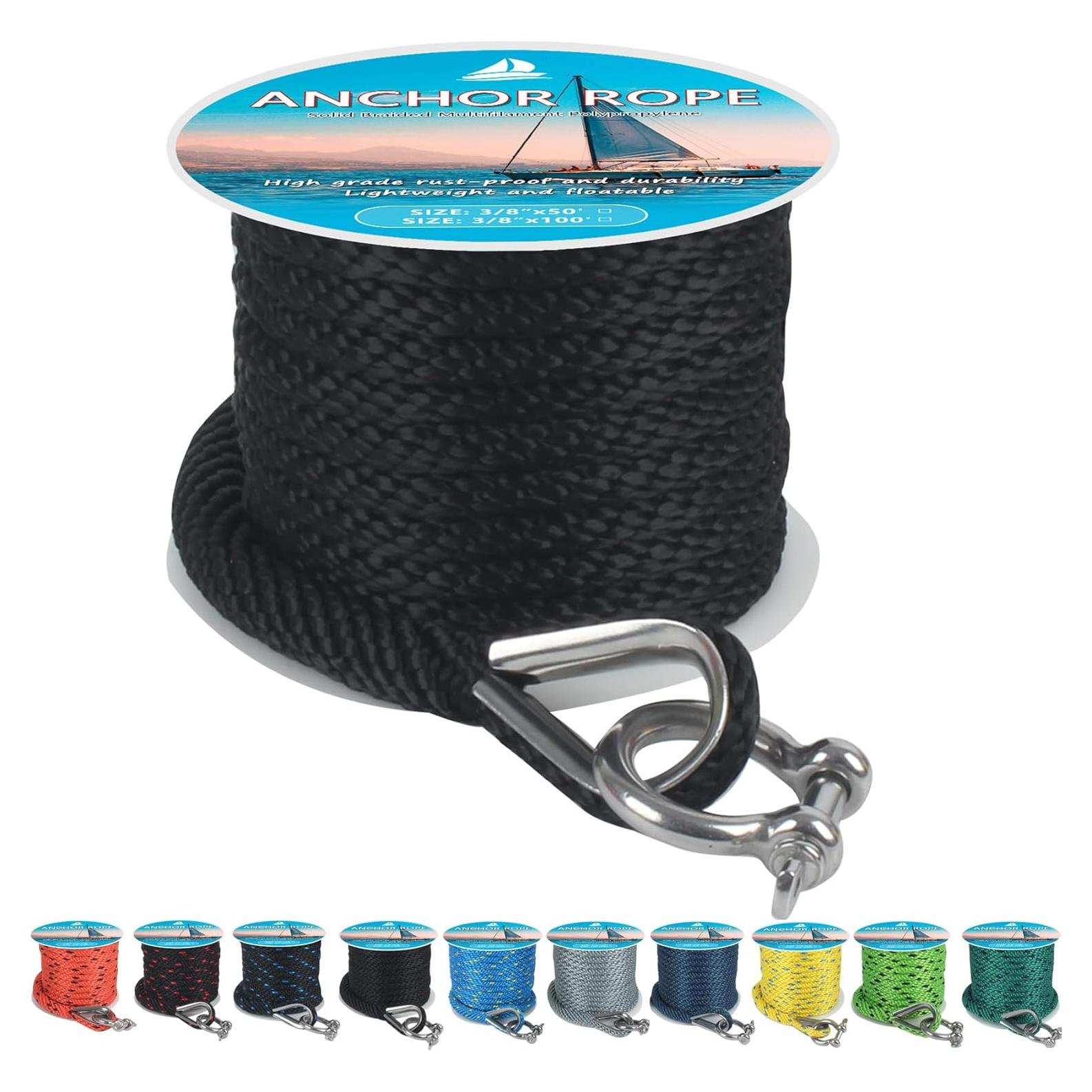 Cuerda de Ancla WTMore 15.24 m x 0.95 cm Polipropileno Negra