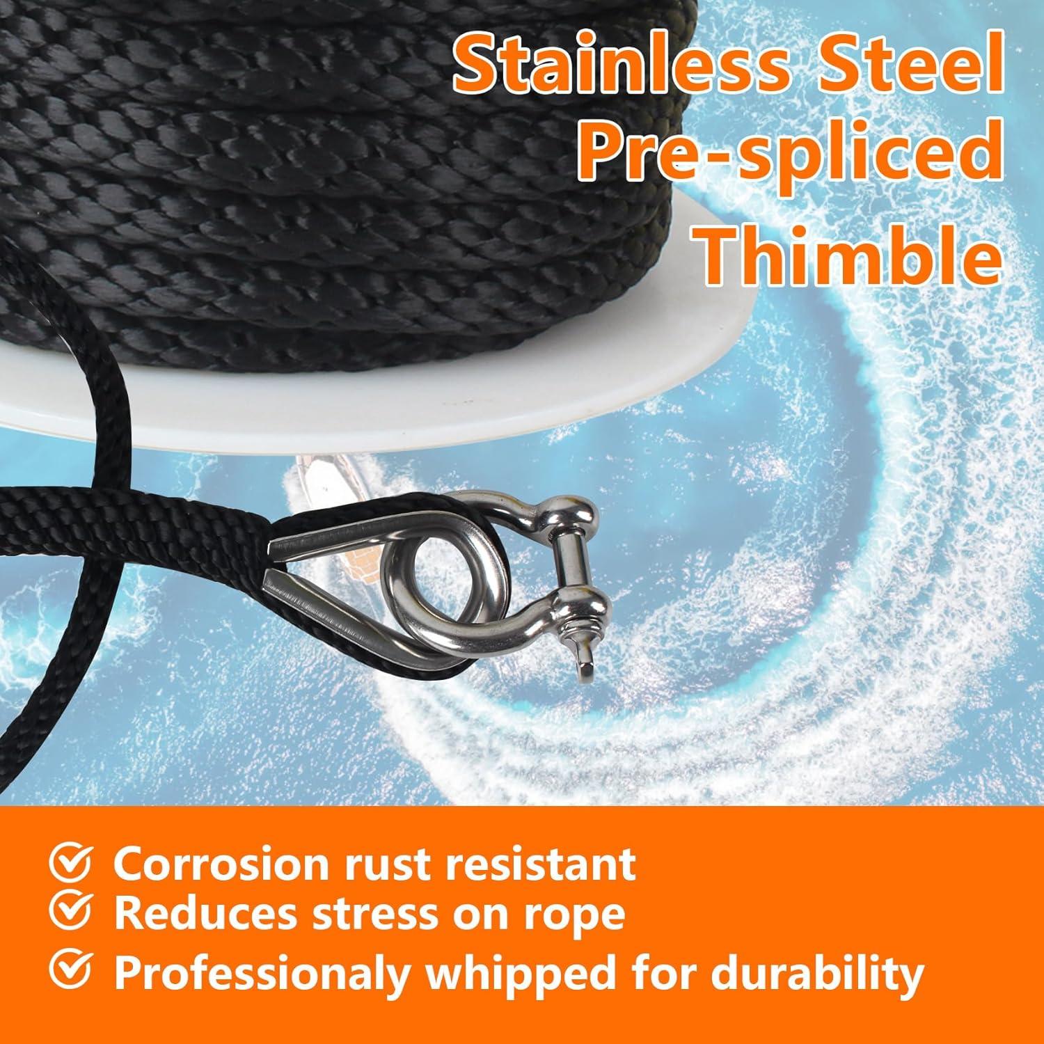 Cuerda de Ancla WTMore 15.24 m x 0.95 cm Polipropileno Negra