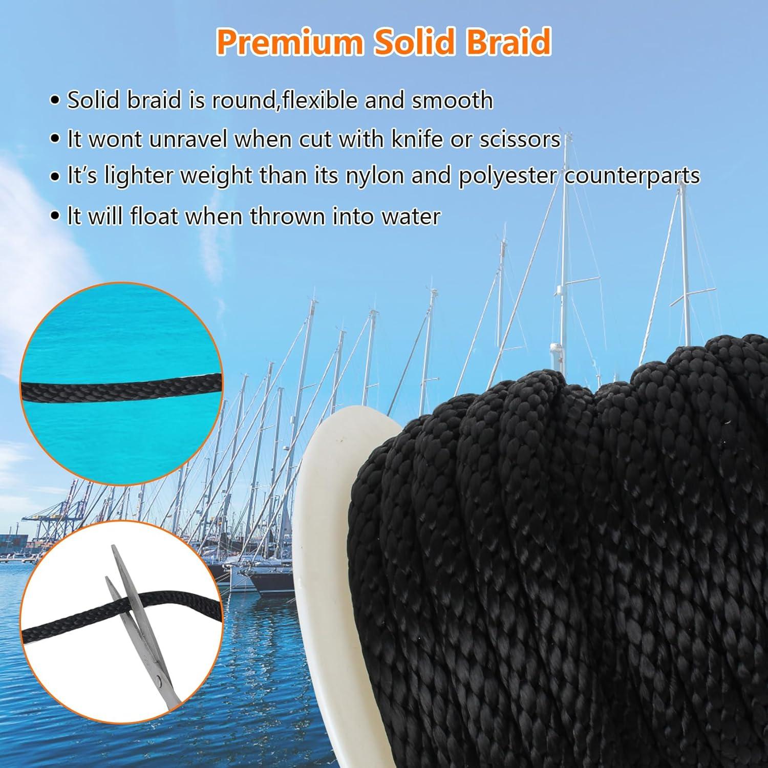 Cuerda de Ancla WTMore 15.24 m x 0.95 cm Polipropileno Negra