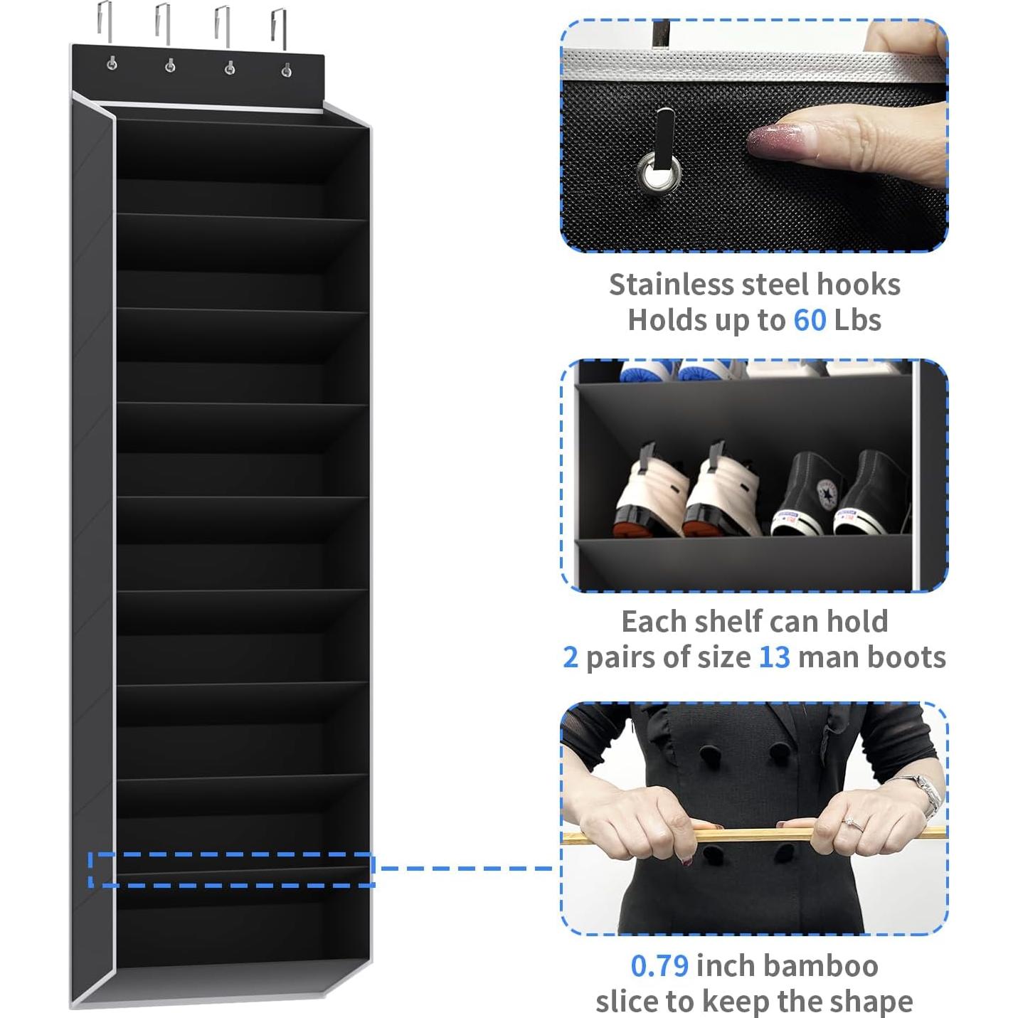 Organizador de Zapatos Colgante REGELETO 10 Niveles Negro