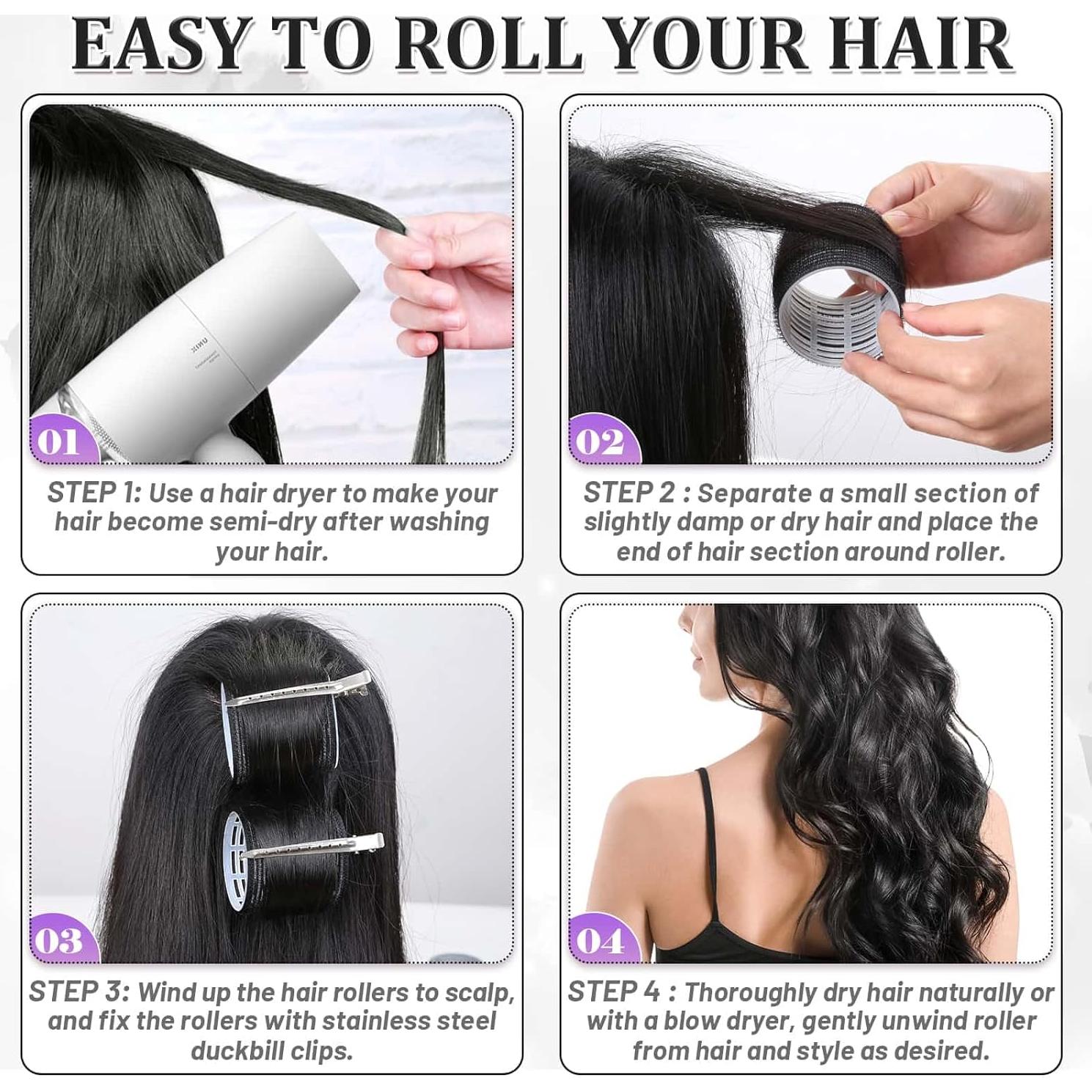 Rizadores de Cabello Grandes Acejoz con Clips de Acero Inoxidable