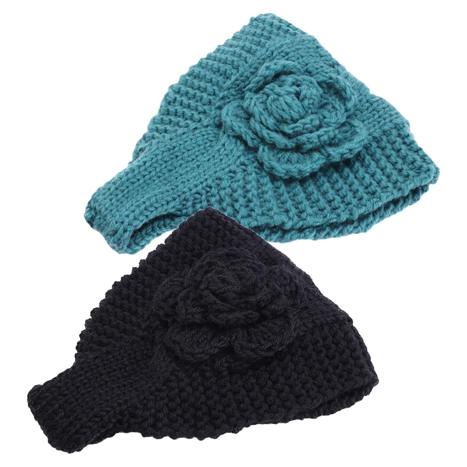 Diadema de Flores de Crochet Qianmome para Mujeres - 2PCS
