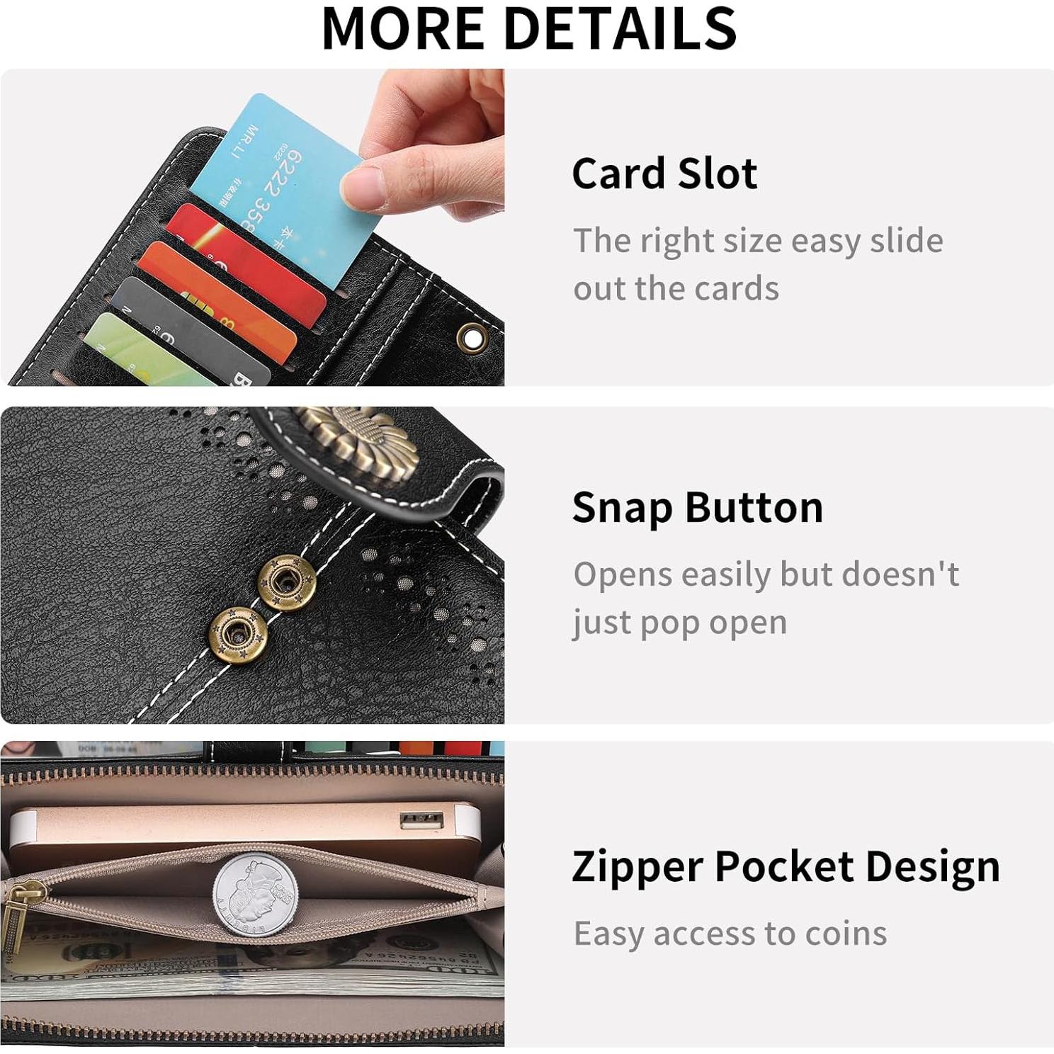 Billetera de Cuero SENDEFN para Mujeres con Bloqueo RFID