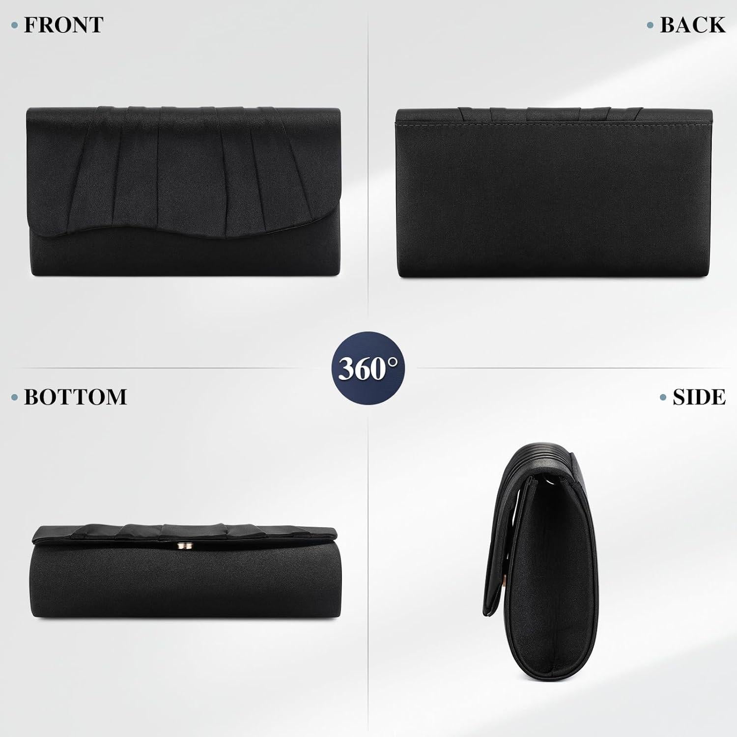 Bolso de Noche Plisado UBAYMAX para Mujeres - Negro