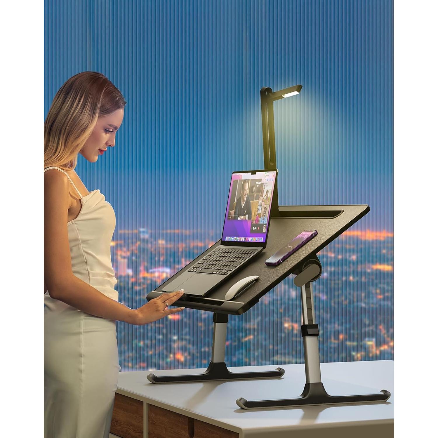 Mesa Plegable para Cama SAIJI con Luz LED Ajustable XXL