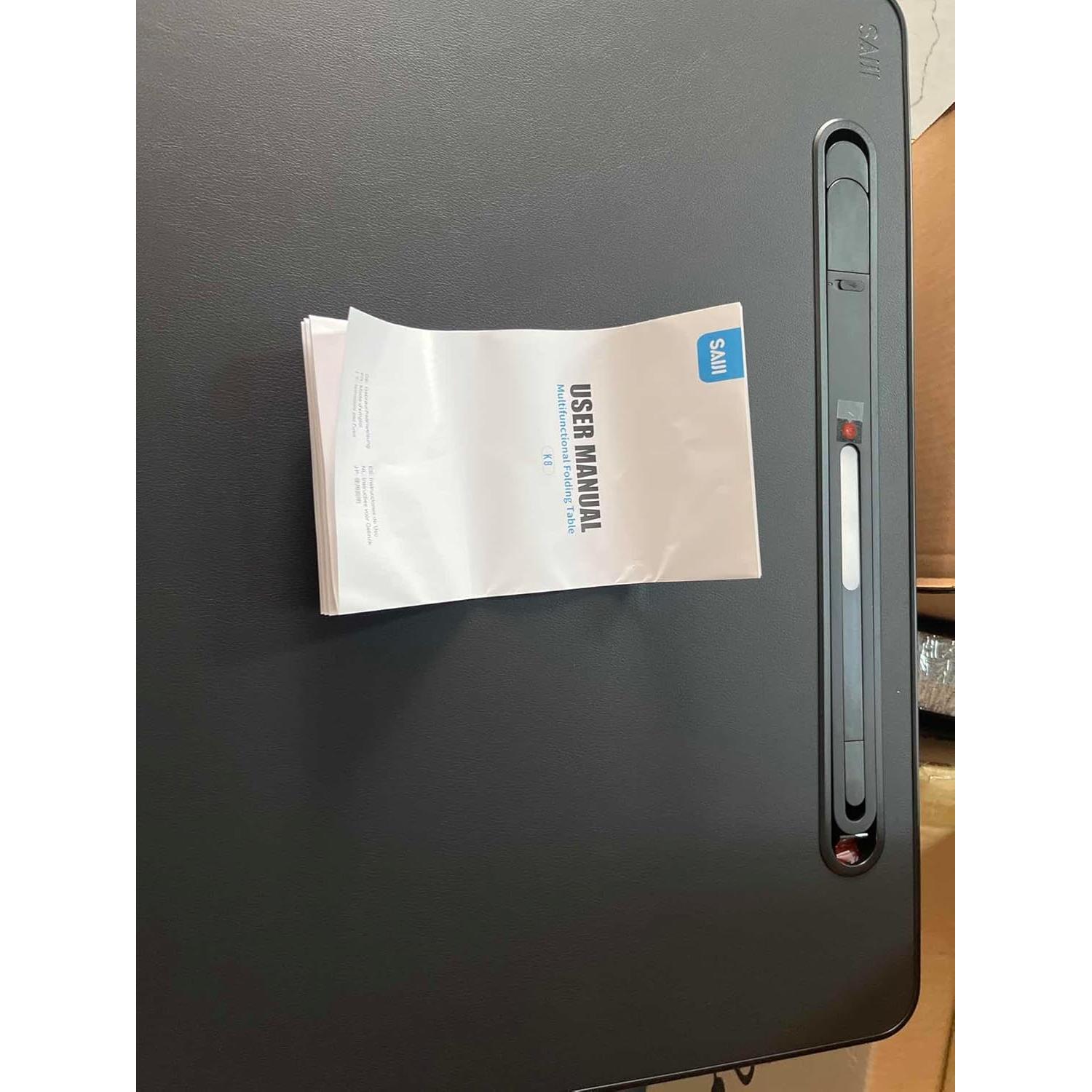 Mesa Plegable para Cama SAIJI con Luz LED Ajustable XXL