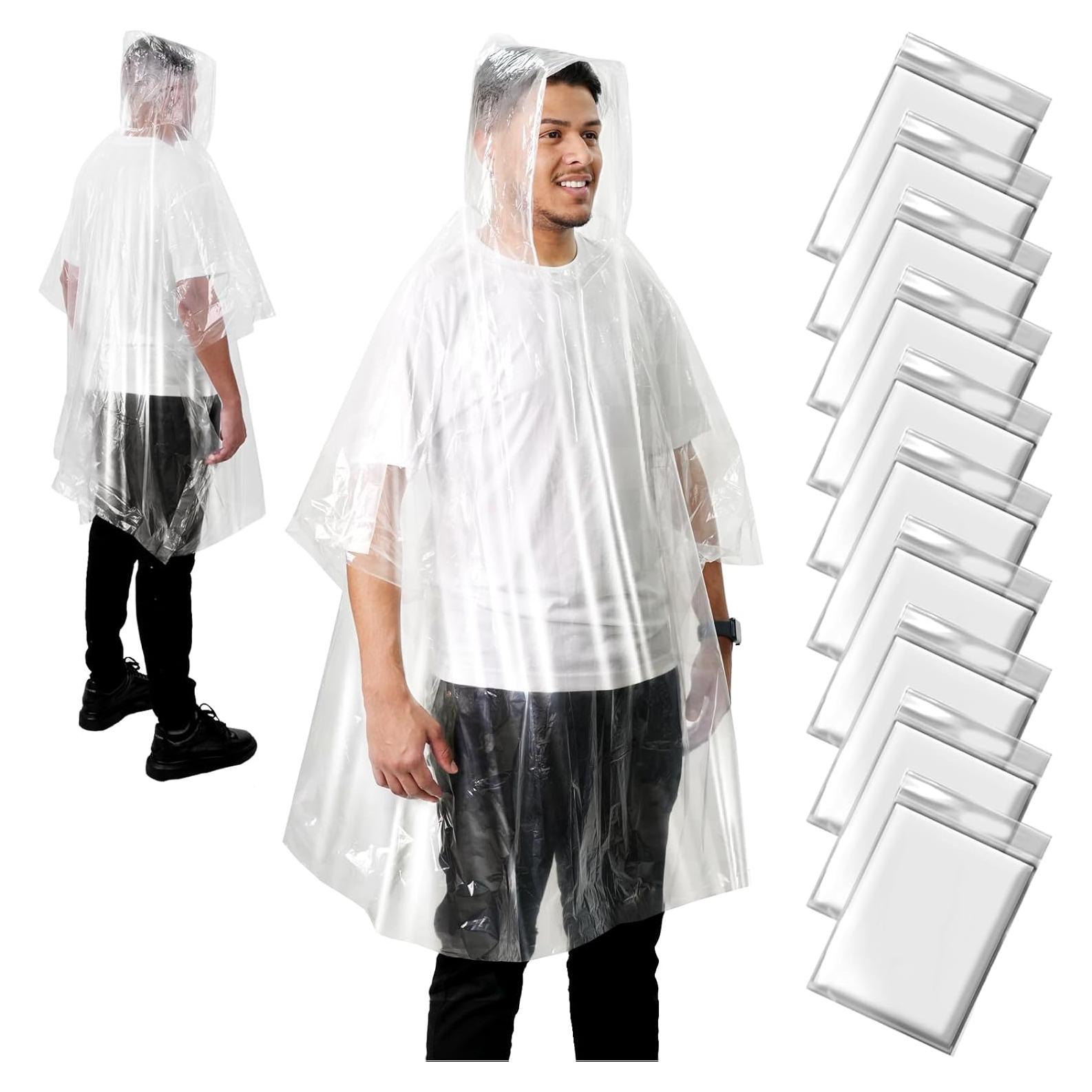 Poncho desechable ANYOO impermeable para adultos - 10 unidades