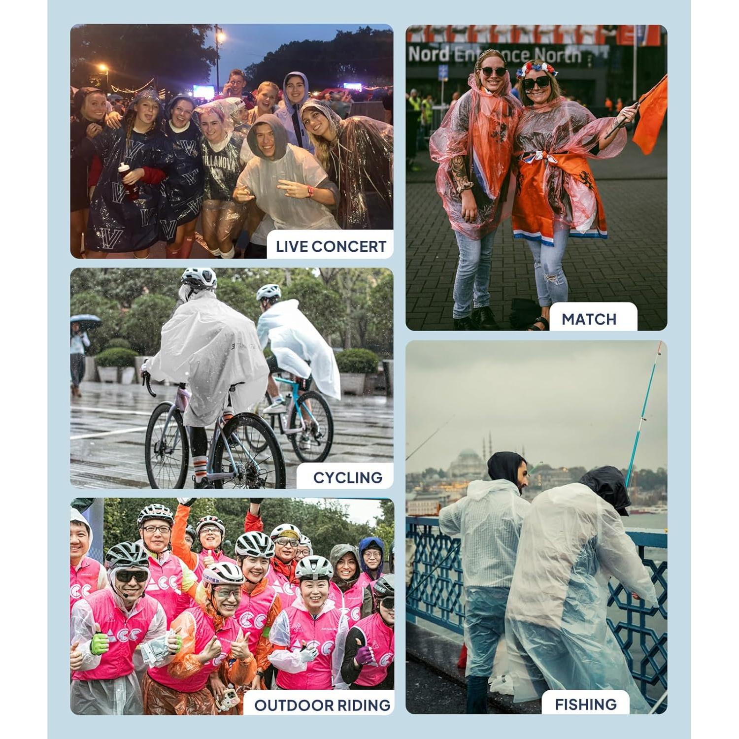 Poncho desechable ANYOO impermeable para adultos - 10 unidades