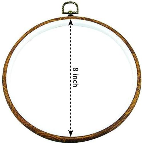 Juego de 5 Aros de Bordado Redondos Guofa 20.32 cm Marrón