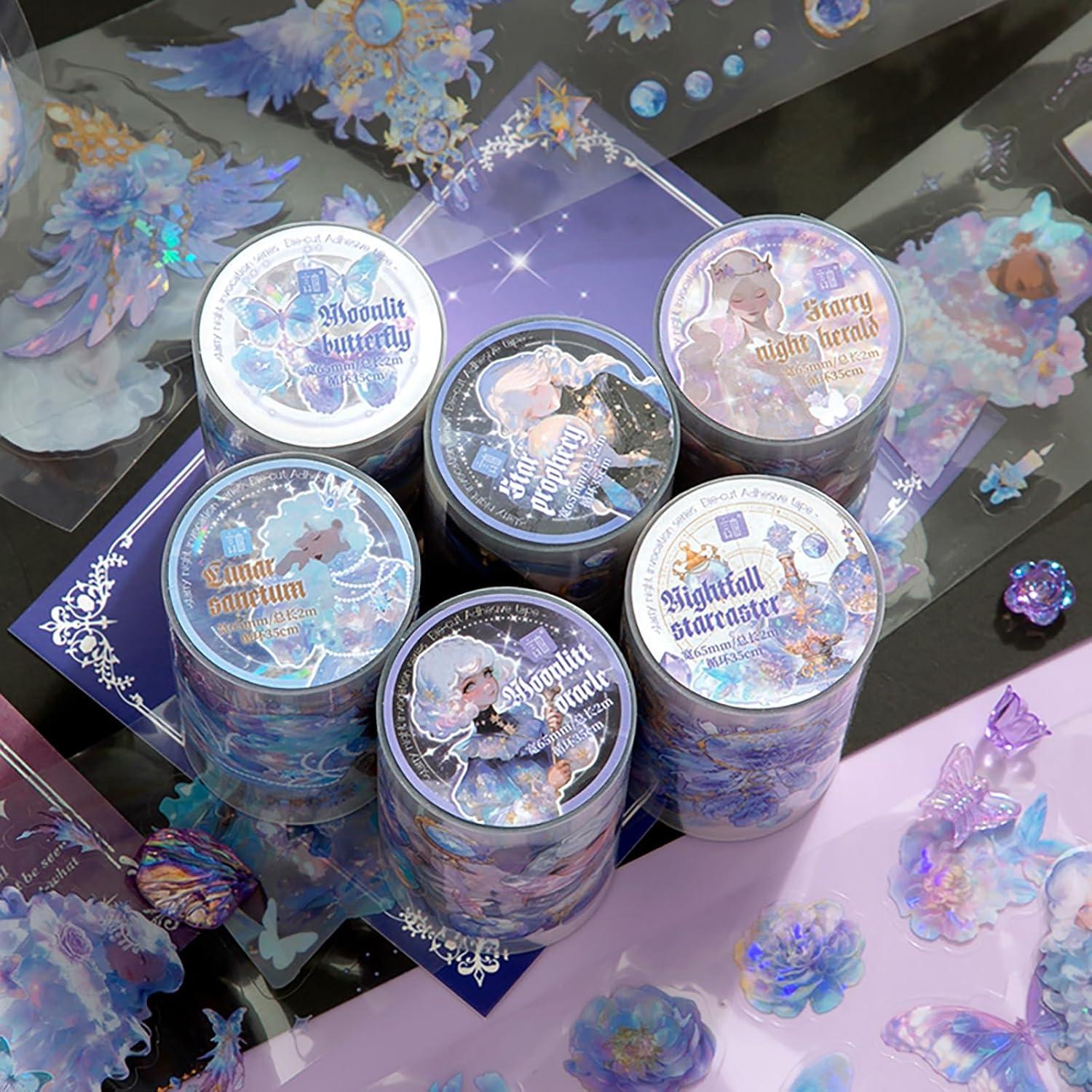 6 Rollos de Cinta Washi de PET Auguro para Scrapbooking 65mm