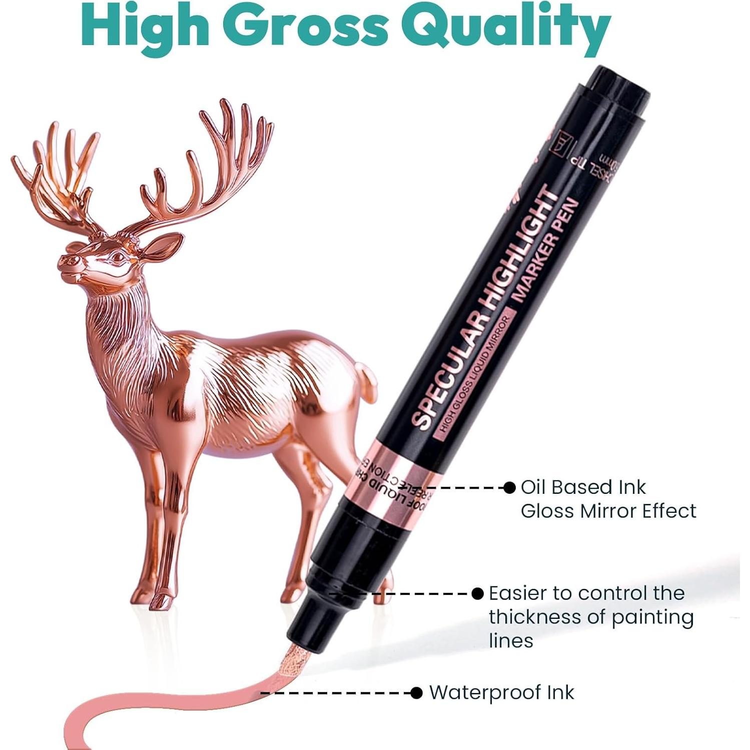 Marcadores Cromados Resiners 4 Colores 2-5mm para Manualidades