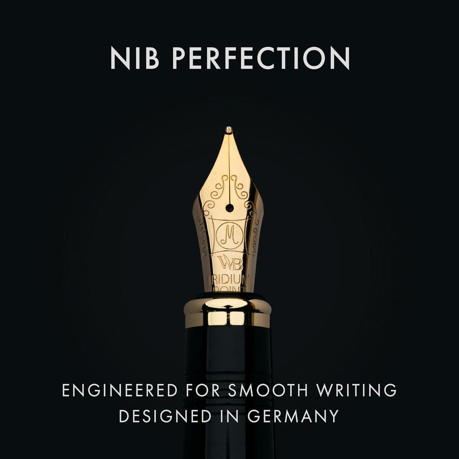 Conjunto de Plumas Fuente Wordsworth & Black Oro Negro - Plumín Medio