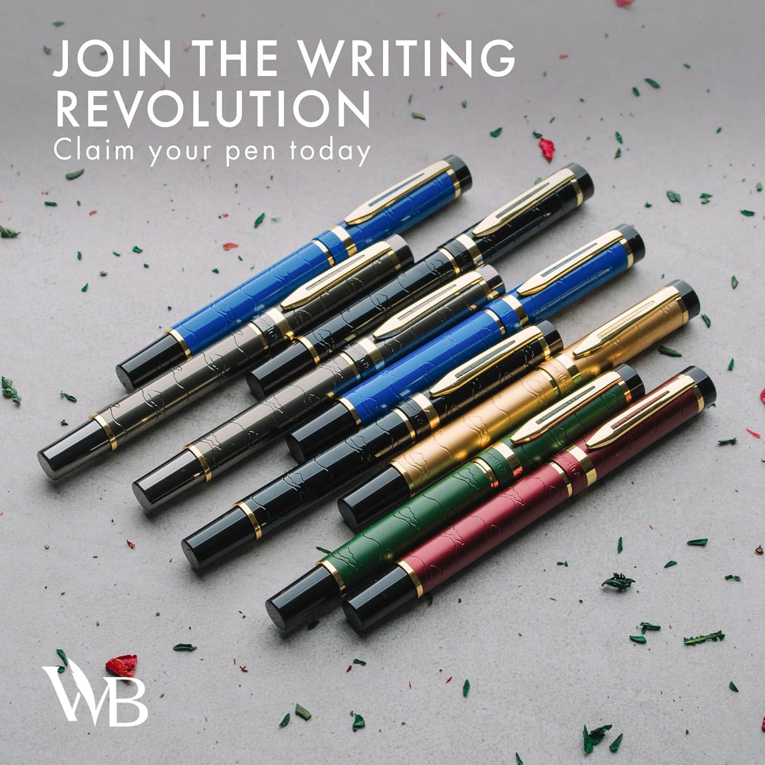 Conjunto de Plumas Fuente Wordsworth & Black Oro Negro - Plumín Medio