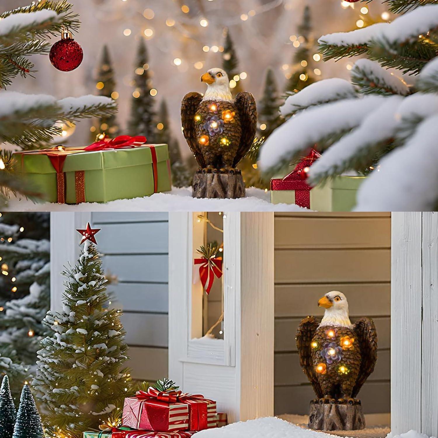 Estatua de Jardín Águila Marrón con Luces Solares TAKE ME