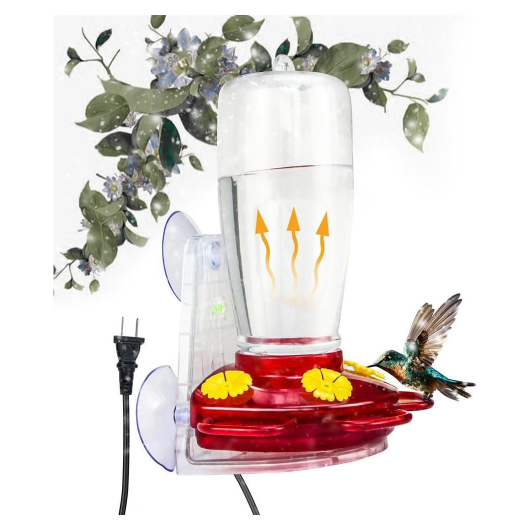Alimentador de Colibríes Calentado YPSLZY 425ml con Soporte