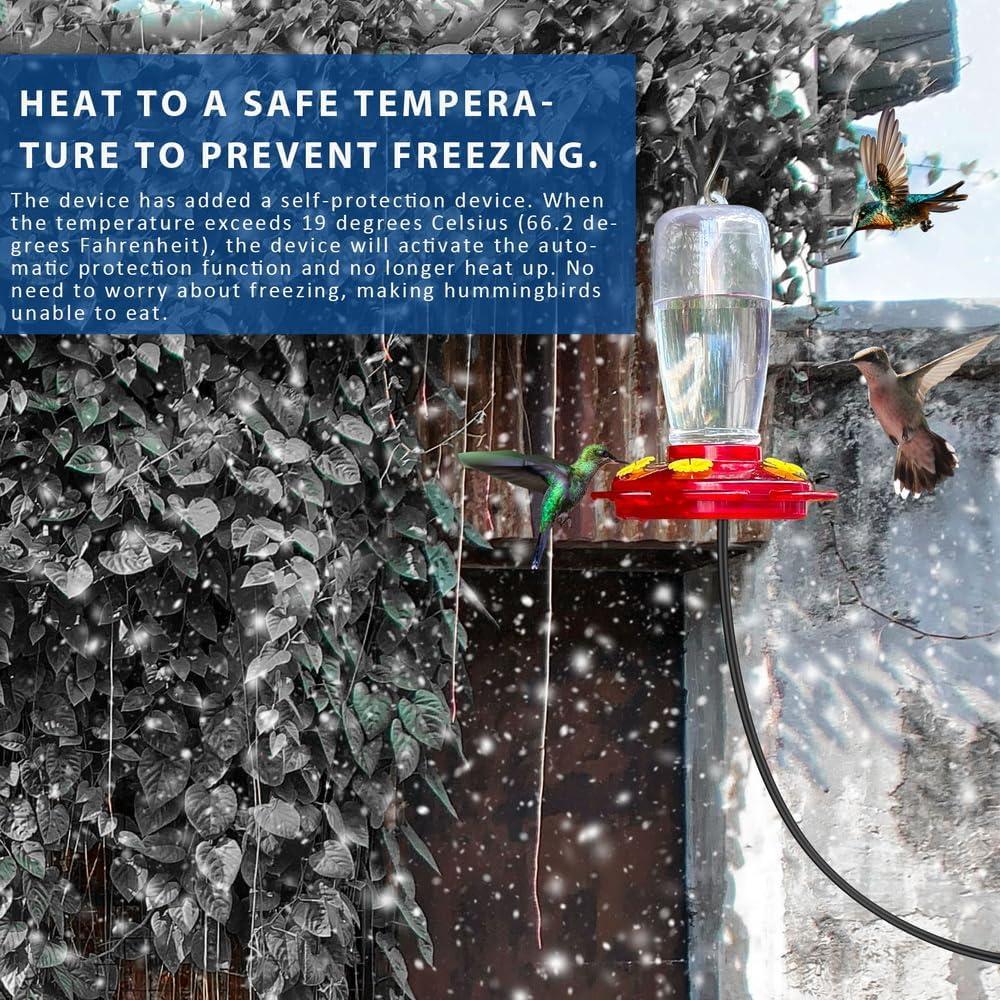 Alimentador de Colibríes Calentado YPSLZY 425ml con Soporte
