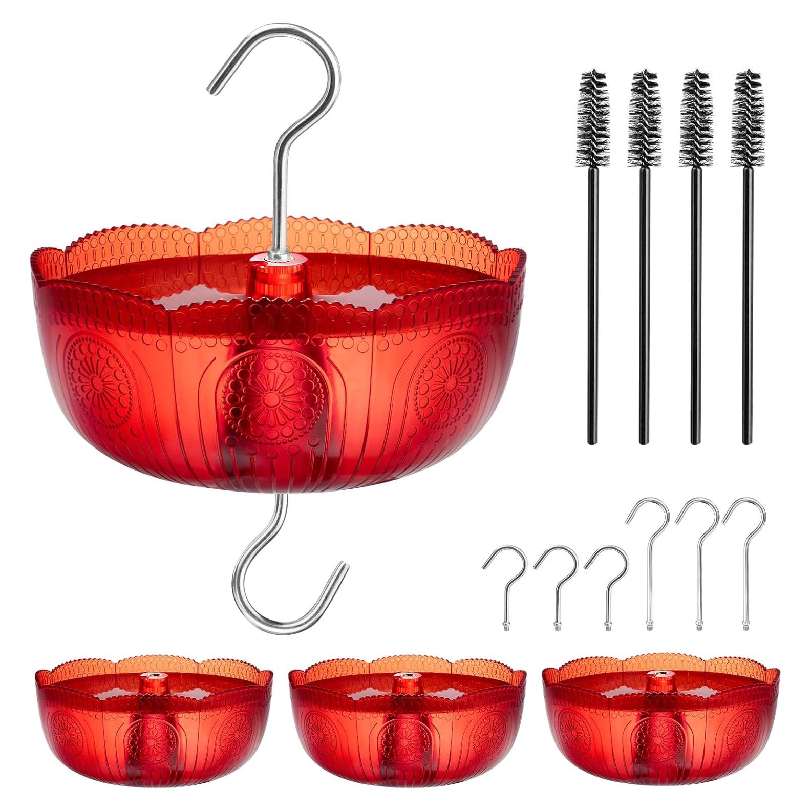 Moat para Alimentadores de Colibríes Knowone 177ml Rojo - 4 Piezas