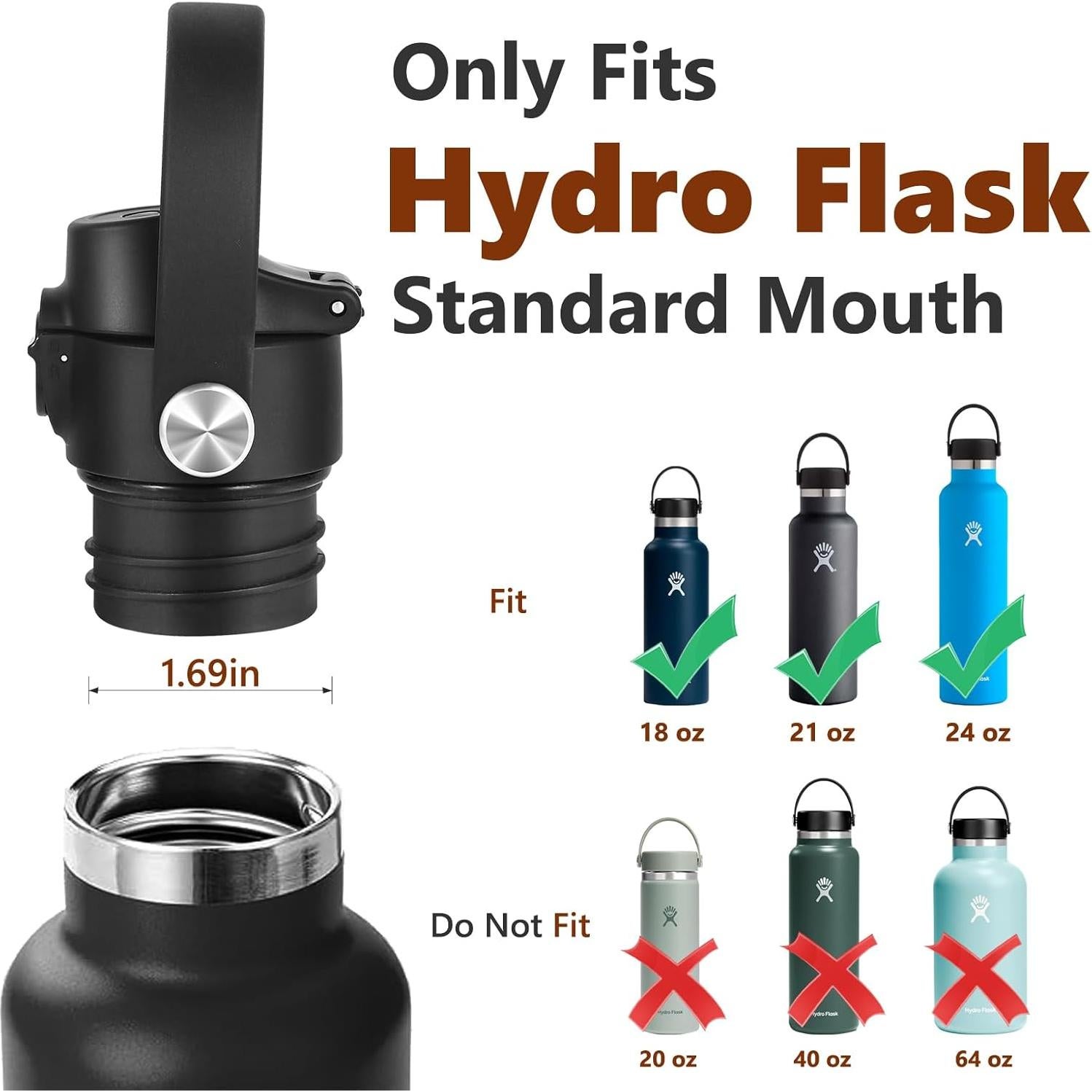 Tapa Auto Flip EIPOSAU para Botella Hydro Flask 18-24 oz