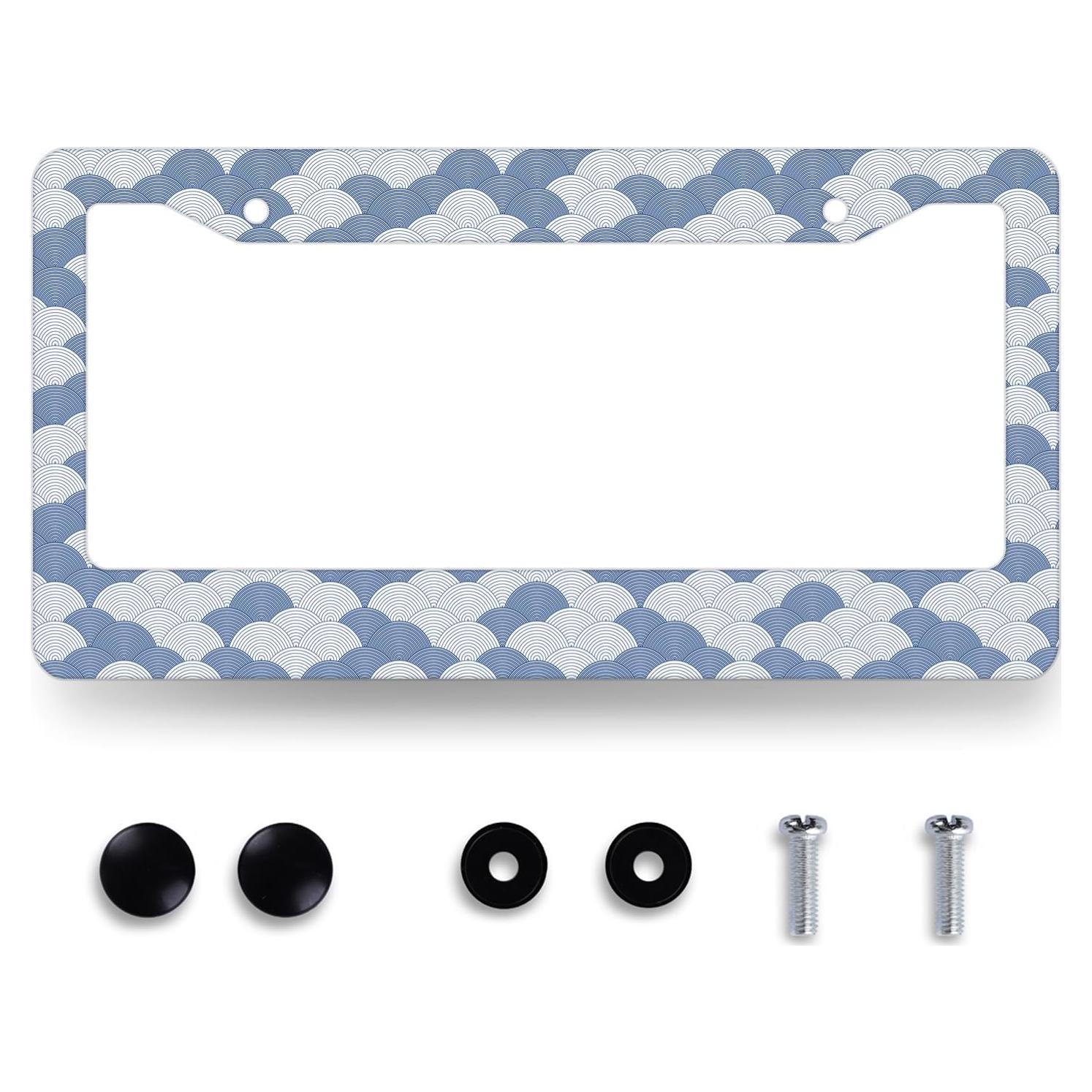 Marco de Placa de Licencia MUAWUOIK Olas Oceánicas 31.2x16 cm