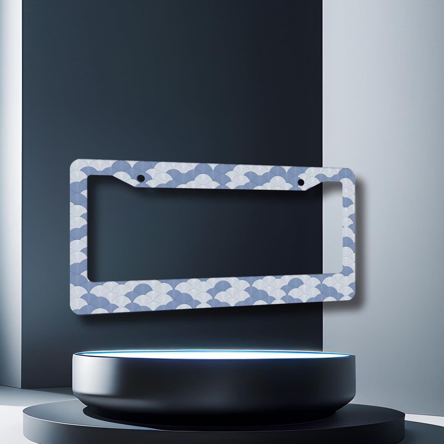 Marco de Placa de Licencia MUAWUOIK Olas Oceánicas 31.2x16 cm