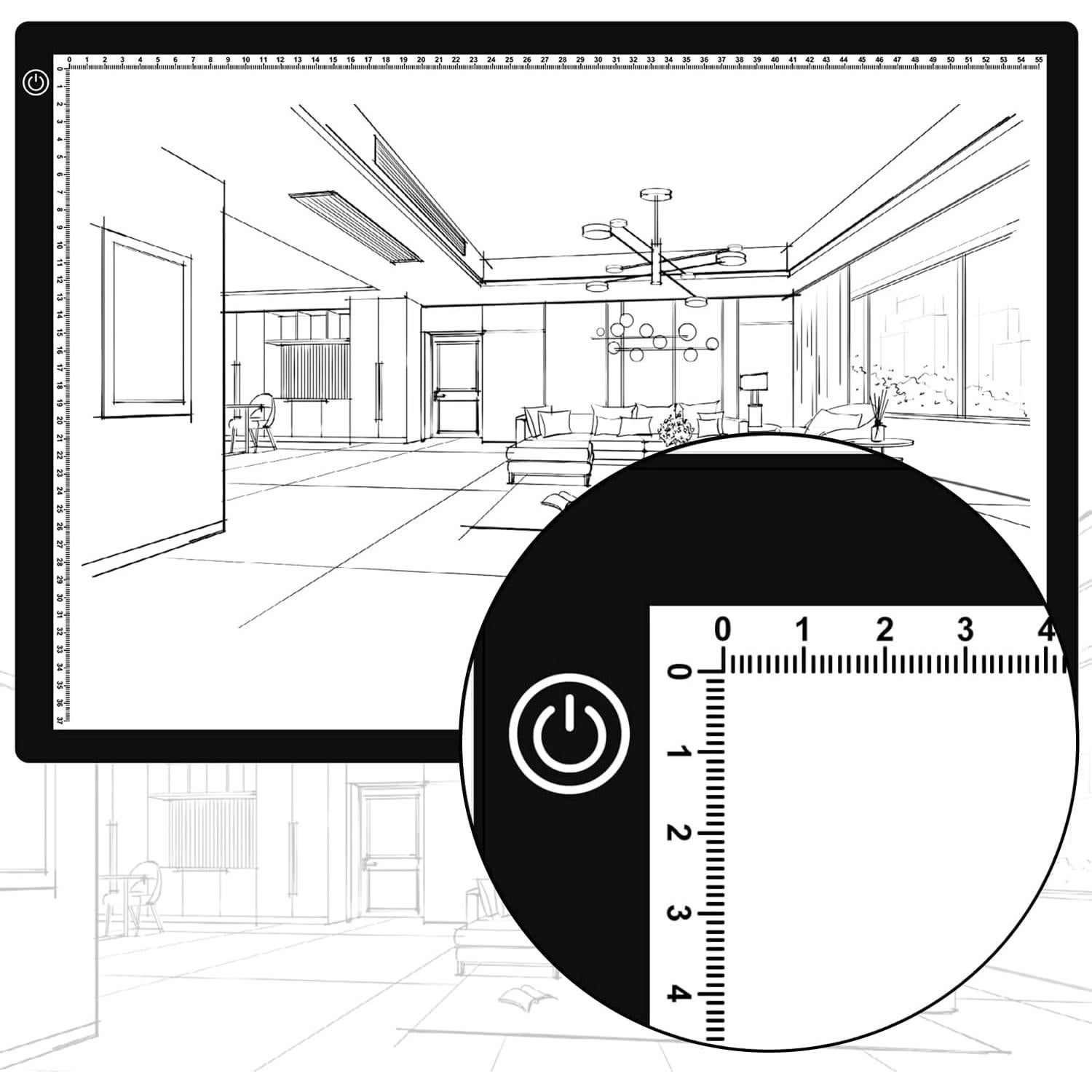 Tablero de Luz LED A2 LXJIN 60x40cm con Clip y Bolsa