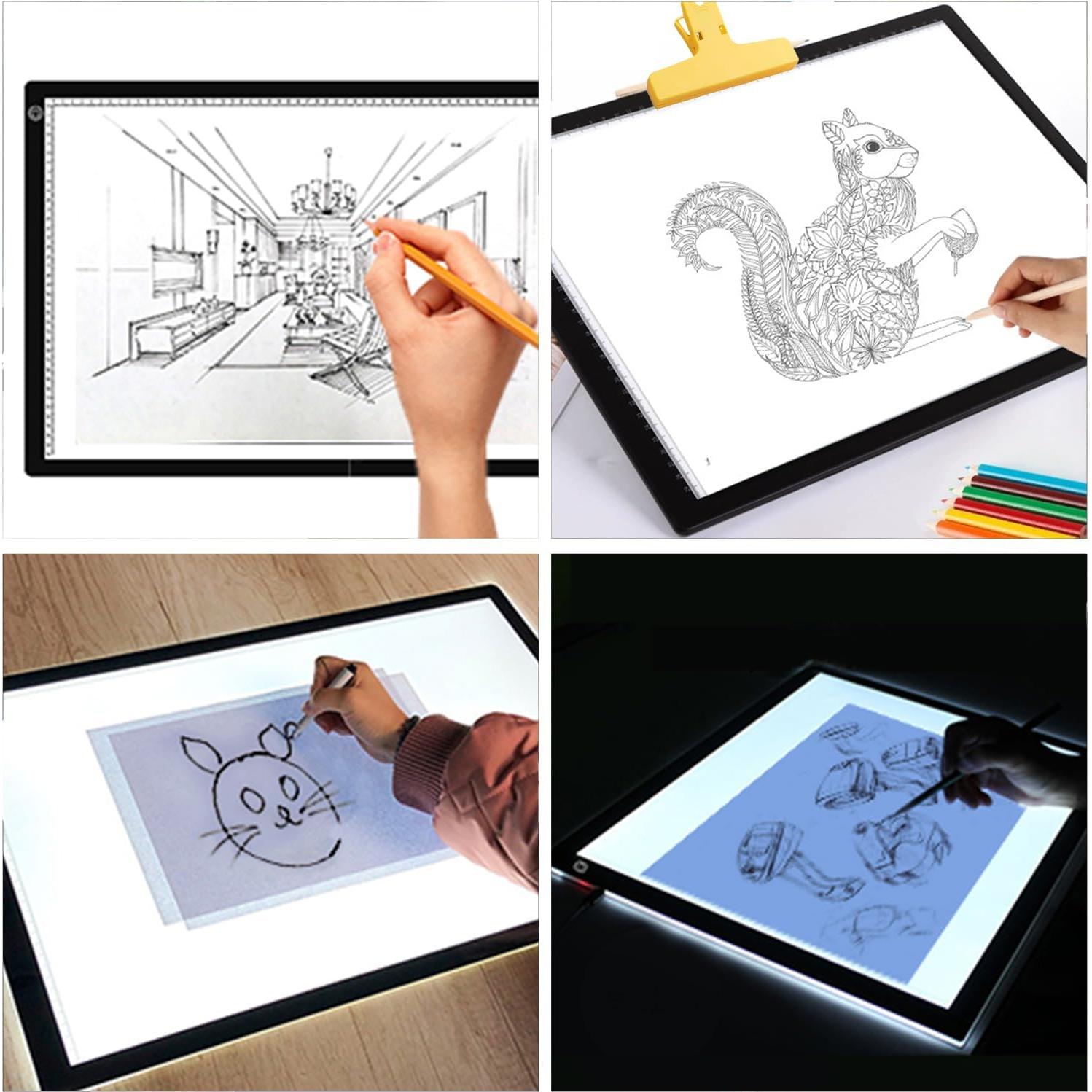 Tablero de Luz LED A2 LXJIN 60x40cm con Clip y Bolsa