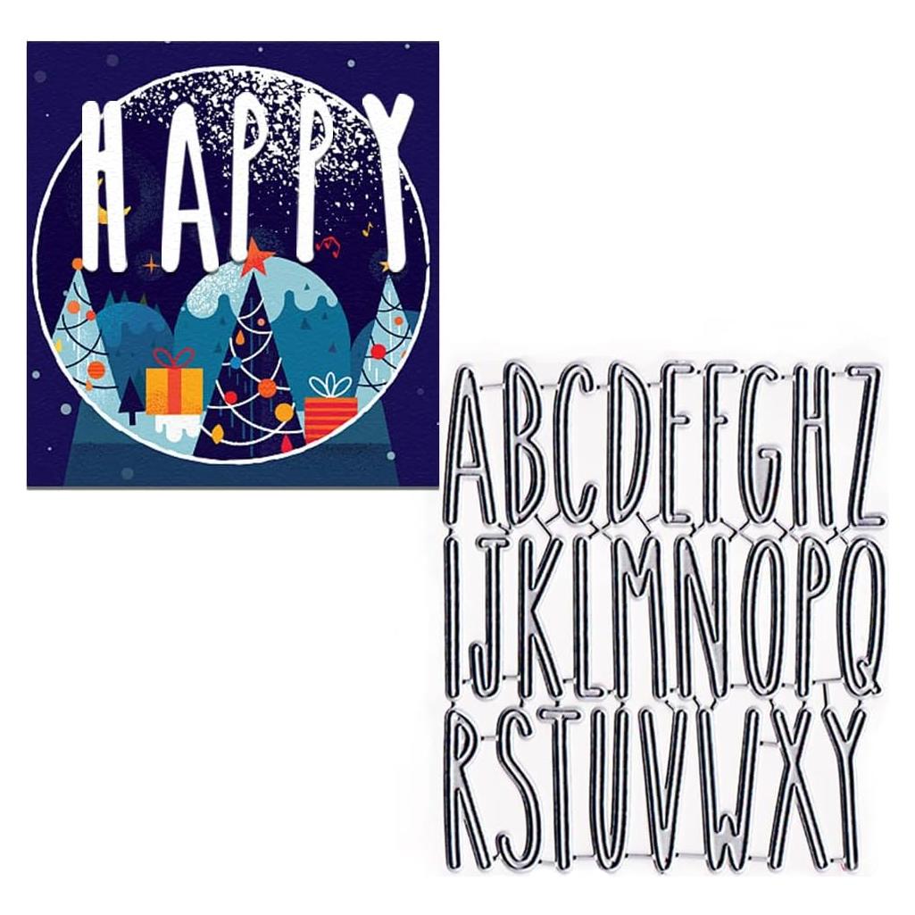 Troqueles de Letras Mayúsculas Estivaux 11x12.2 cm para Scrapbooking