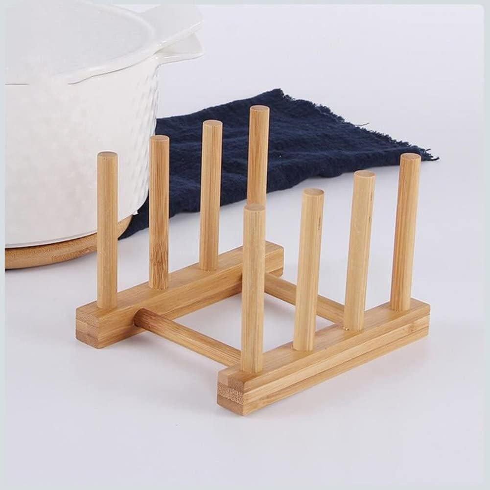 Estante de Platos de Madera de Bambú YWSHF 2 Pcs Ecológico