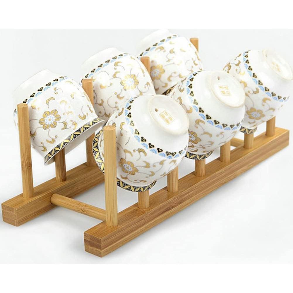 Estante de Platos de Madera de Bambú YWSHF 2 Pcs Ecológico