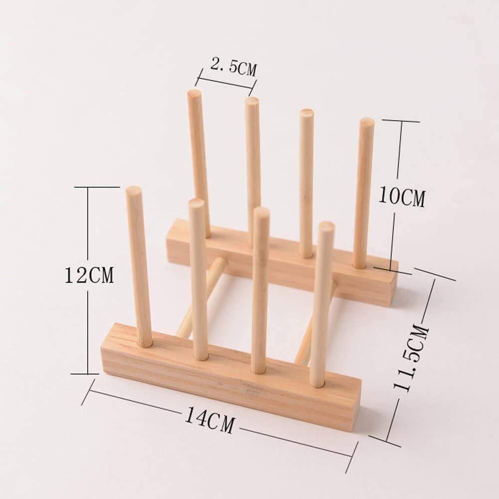 Estante de Platos de Madera de Bambú YWSHF 2 Pcs Ecológico