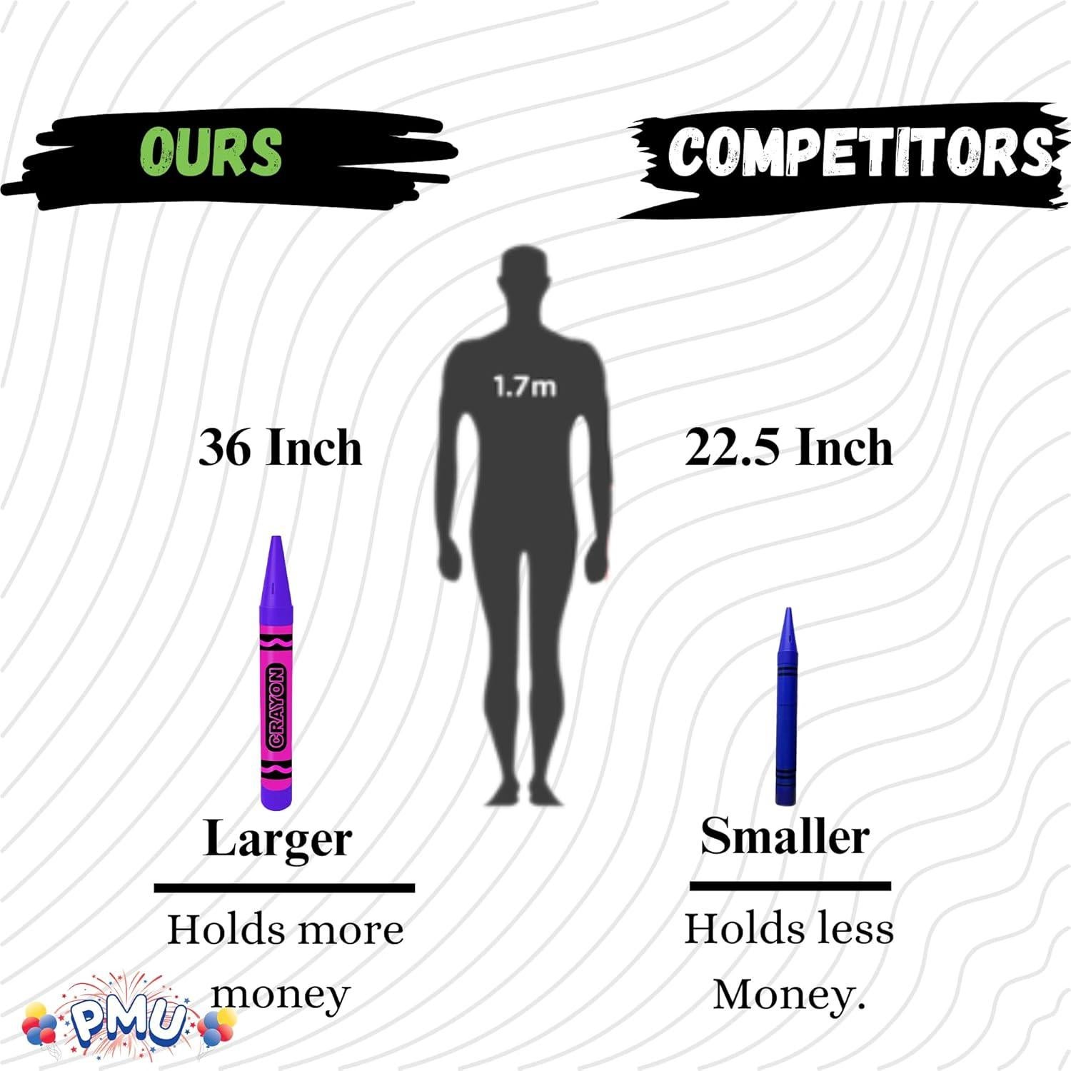 Banco de Crayón Gigante PMU 91 cm Rosa Fucsia y Púrpura