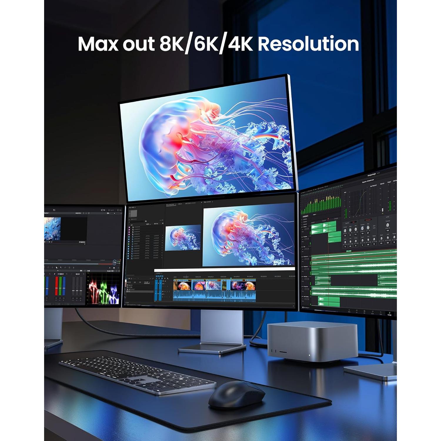 Cable USB4 Silkland Thunderbolt 4 40Gbps 240W 0.3m