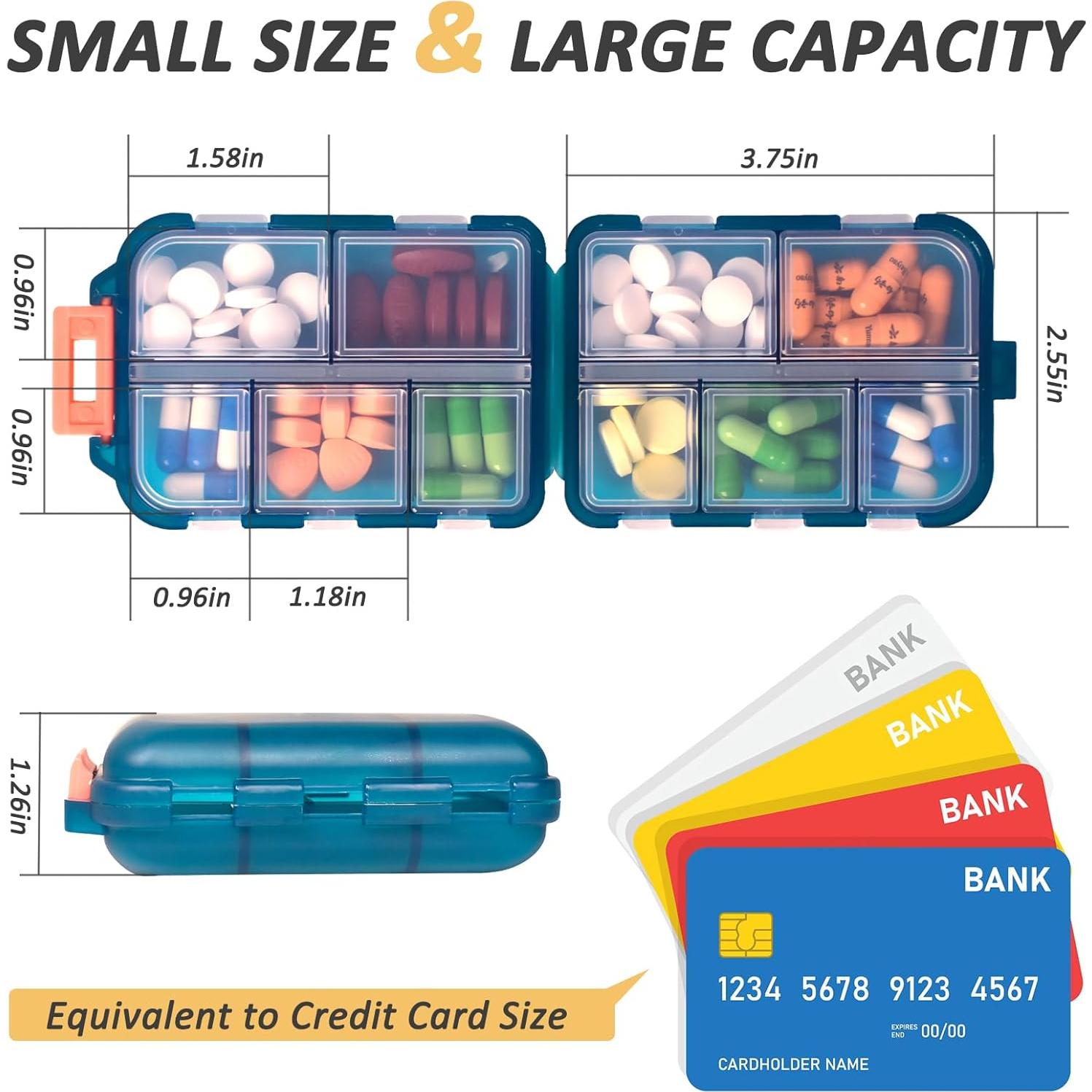 Organizador de Pastillas de Viaje CAPHONT 2 Pcs con 320 Etiquetas